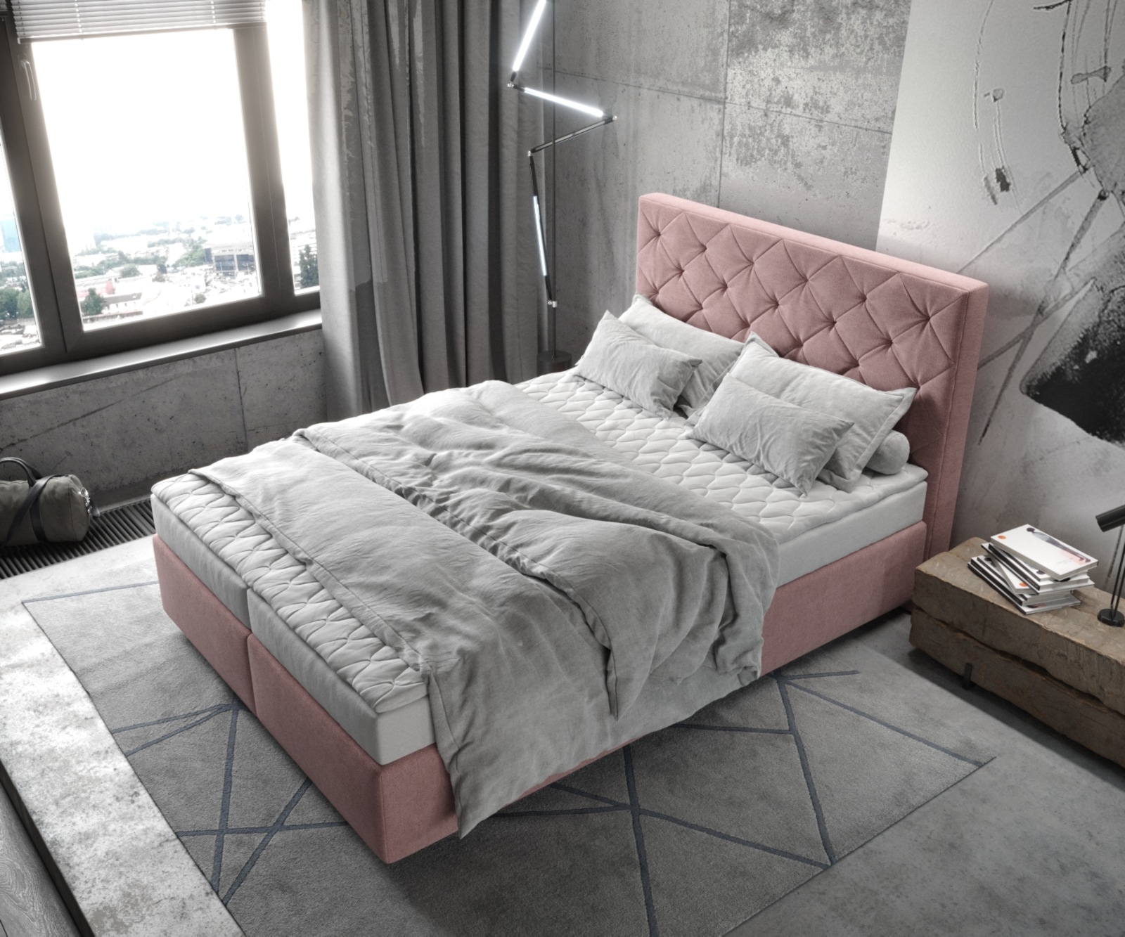 Boxspringbed Dream-Great 140x200 microvezel rosé 3 Boxspringbed Dream-Great 140x200 microvezel rosé 3