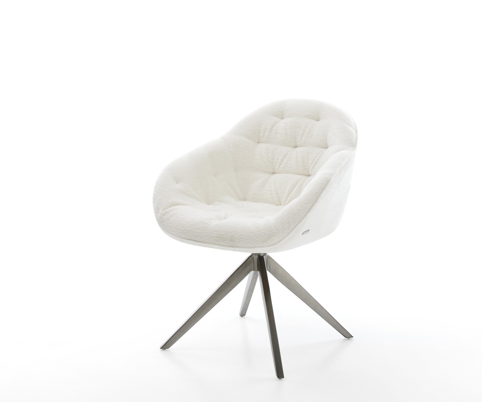 Draaistoel Gaio-Flex bouclé zacht beige kruisframe breed grafiet 360° draaibaar rocker-functie