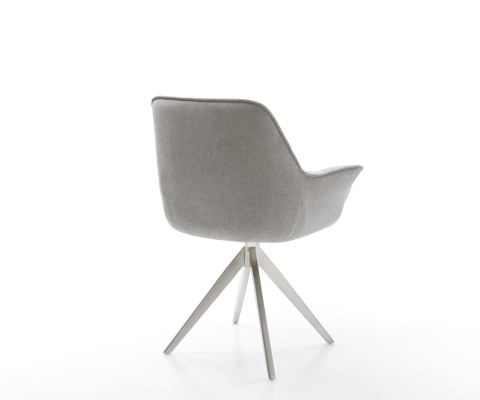 Draaistoel Kaira-Flex zachte stof met structuur grijs kruisframe hoekig roestvrij staal 180° draaibaar 5