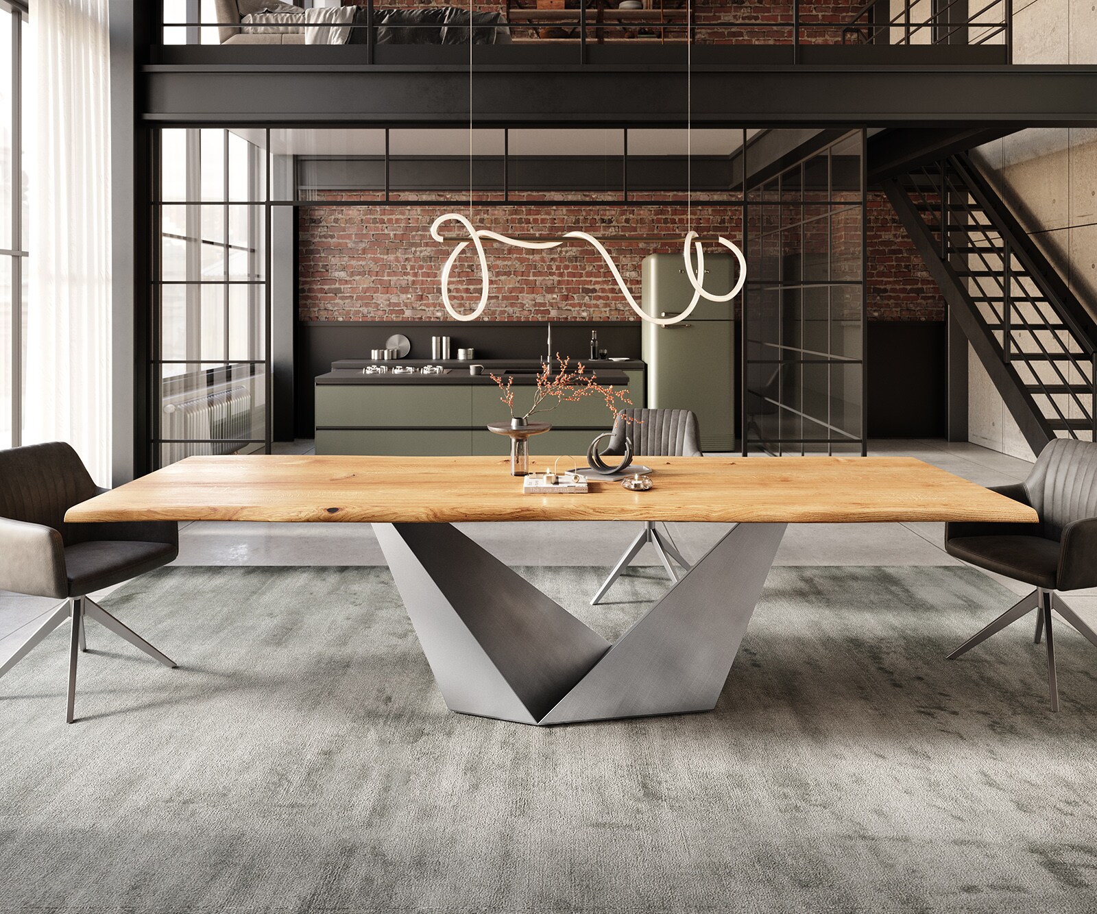 Tafelonderstel Prisma metallic zilver 1 Tafelonderstel Prisma metallic zilver 1