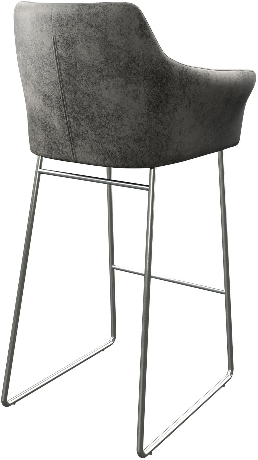 Barstoel Yulo-Flex vintage grijs slipframe roestvrijstaal 4 Barstoel Yulo-Flex vintage grijs slipframe roestvrijstaal 4