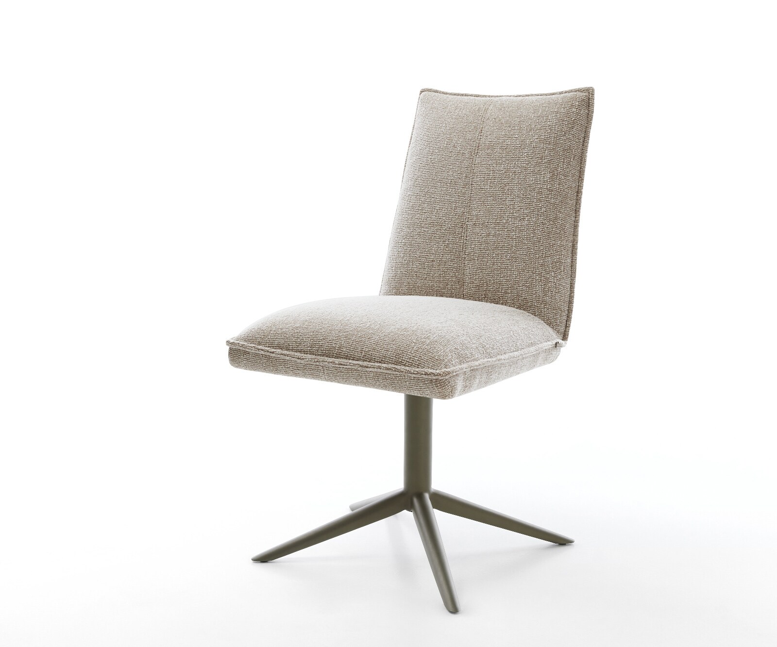 Draaistoel Lelio-Flex geweven stof beige kruispoot afwerking met titanium 360° draaibaar rocker-functie pocketveer kern 1