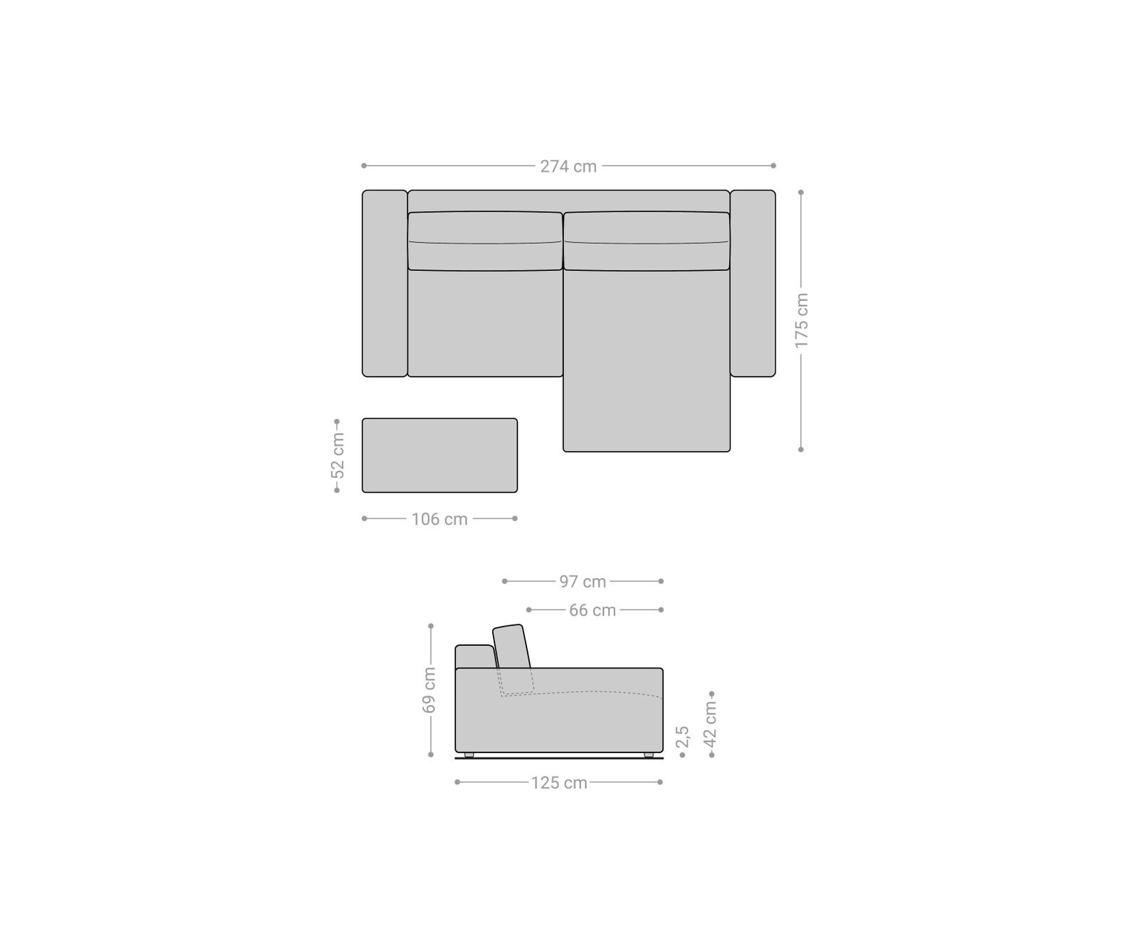 Hoekbank Lanzo XL 270x180 cm microvezel Zwart Recamiere variabel met poef 6 Hoekbank Lanzo XL 270x180 cm microvezel Zwart Recamiere variabel met poef 6