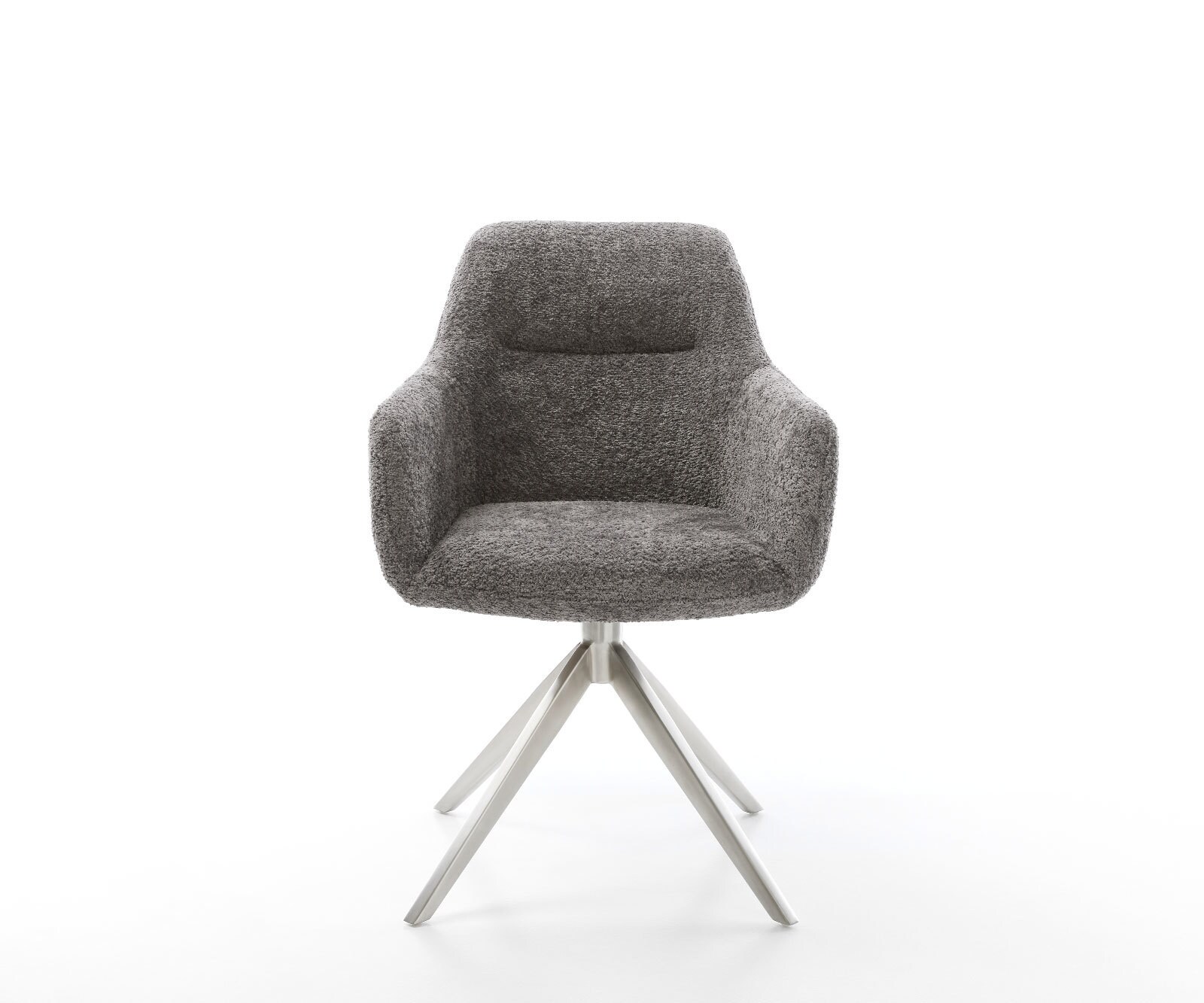 Draaistoel Pejo-Flex bouclé grijs kruisframe breed roestvrij staal 360° draaibaar rocker-functie pocketveer kern 1 Draaistoel Pejo-Flex bouclé grijs kruisframe breed roestvrij staal 360° draaibaar rocker-functie pocketveer kern 1