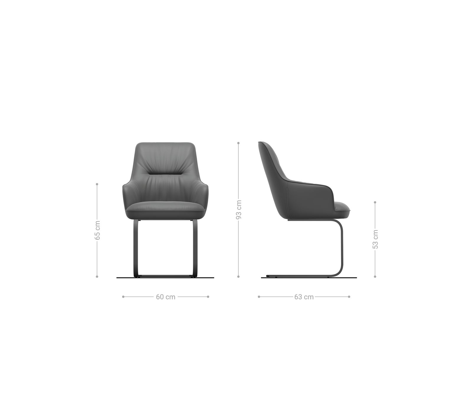 Sledemodel Zelia-Flex met armleuning microvelours antraciet vintage sledemodel vlak grafiet pocketveer kern 6