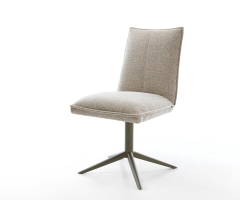 Draaistoel Lelio-Flex geweven stof beige kruispoot afwerking met titanium 360° draaibaar rocker-functie pocketveer kern