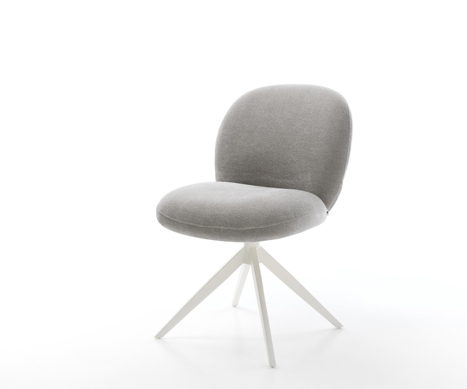 Draaistoel Nube-Flex zachte stof met structuur grijs kruisframe breed wit 360° draaibaar rocker-functie pocketveer kern 1