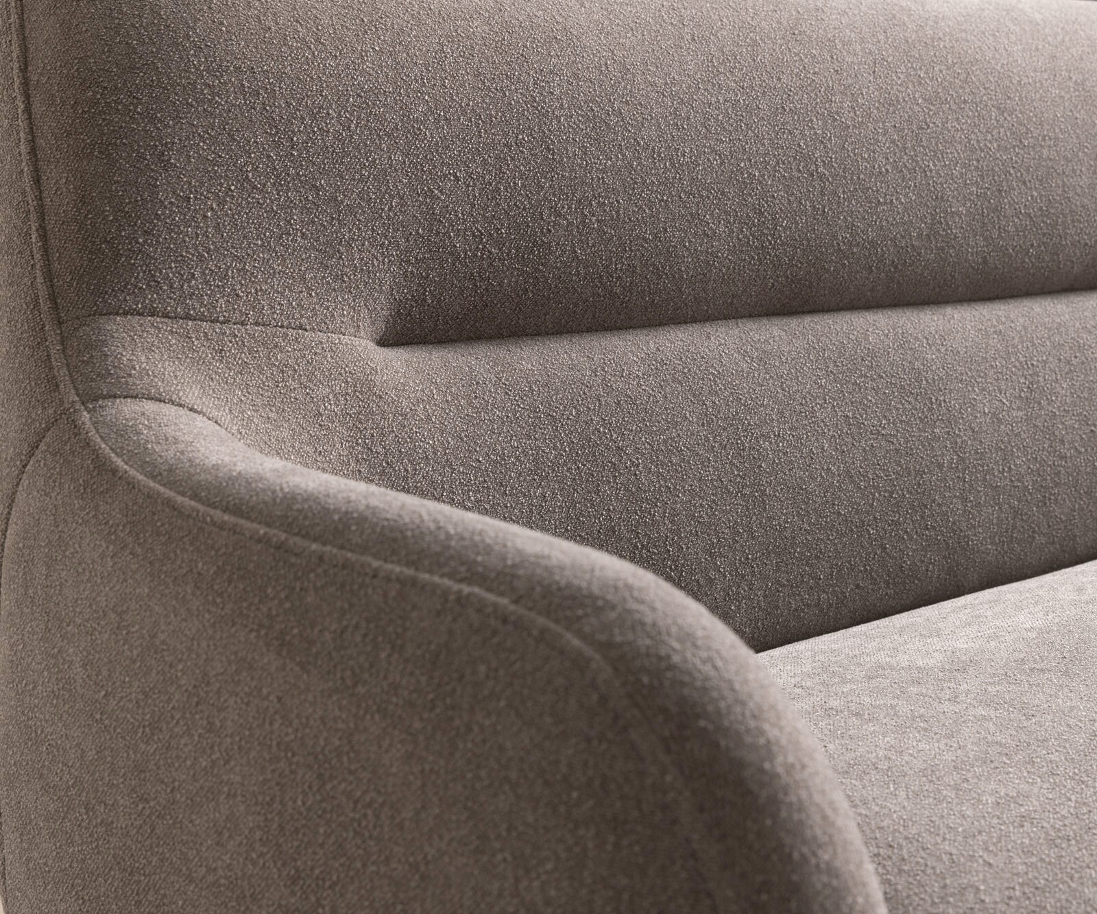 Eetkamerbank Taya-Flex 285x190 cm zachte stof met structuur taupe hoekig kruisframe grafiet pocketvering links 7