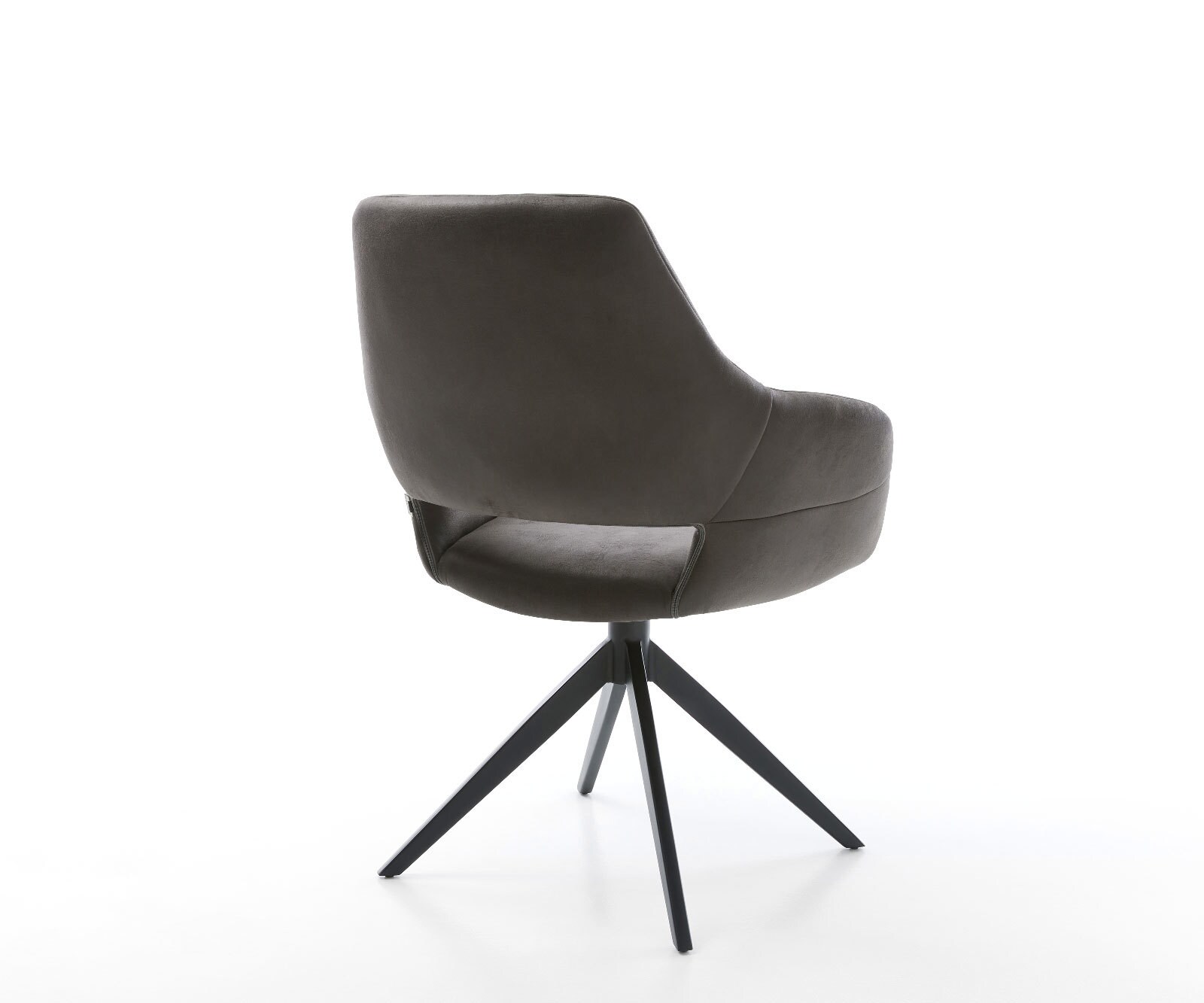 Draaistoel Yago-Flex met armleuning microvelours antraciet vintage kruisframe breed zwart 360° draaibaar rocker-functie pocketveer kern 5