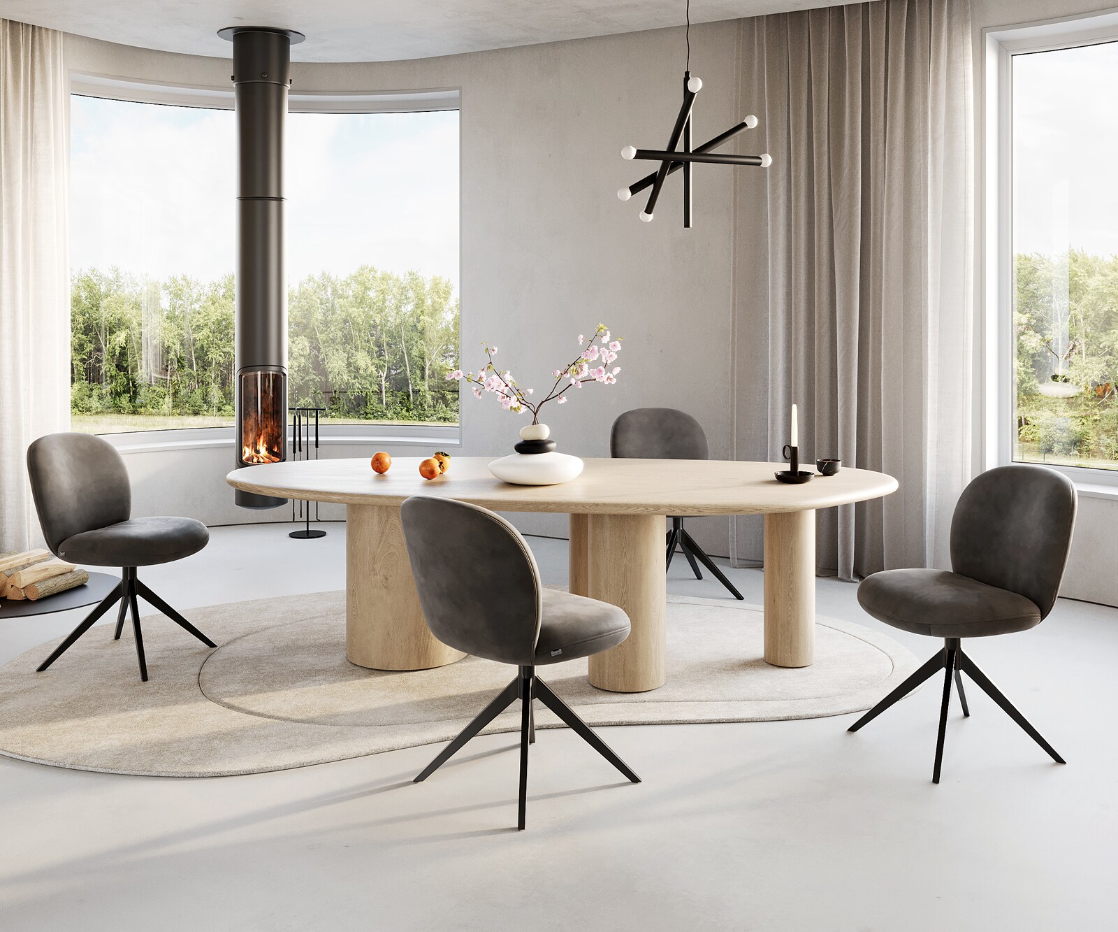 Draaistoel Nube-Flex microvelours antraciet vintage kruisframe breed zwart 360° draaibaar pocketveer kern 3 Draaistoel Nube-Flex microvelours antraciet vintage kruisframe breed zwart 360° draaibaar pocketveer kern 3