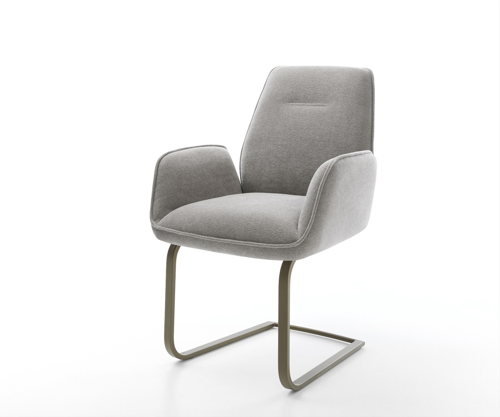Sledemodel Zoa-Flex zachte stof met structuur grijs sledemodel vlak afwerking met titanium pocketveer kern