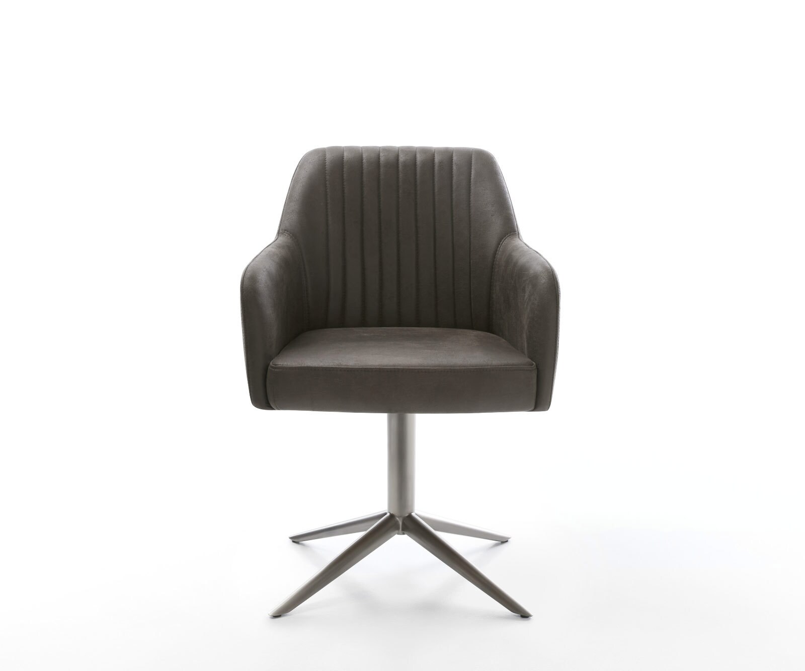 Draaistoel Greg-Flex microvelours antraciet vintage kruispoot grafiet 360° draaibaar rocker-functie pocketveer kern 1