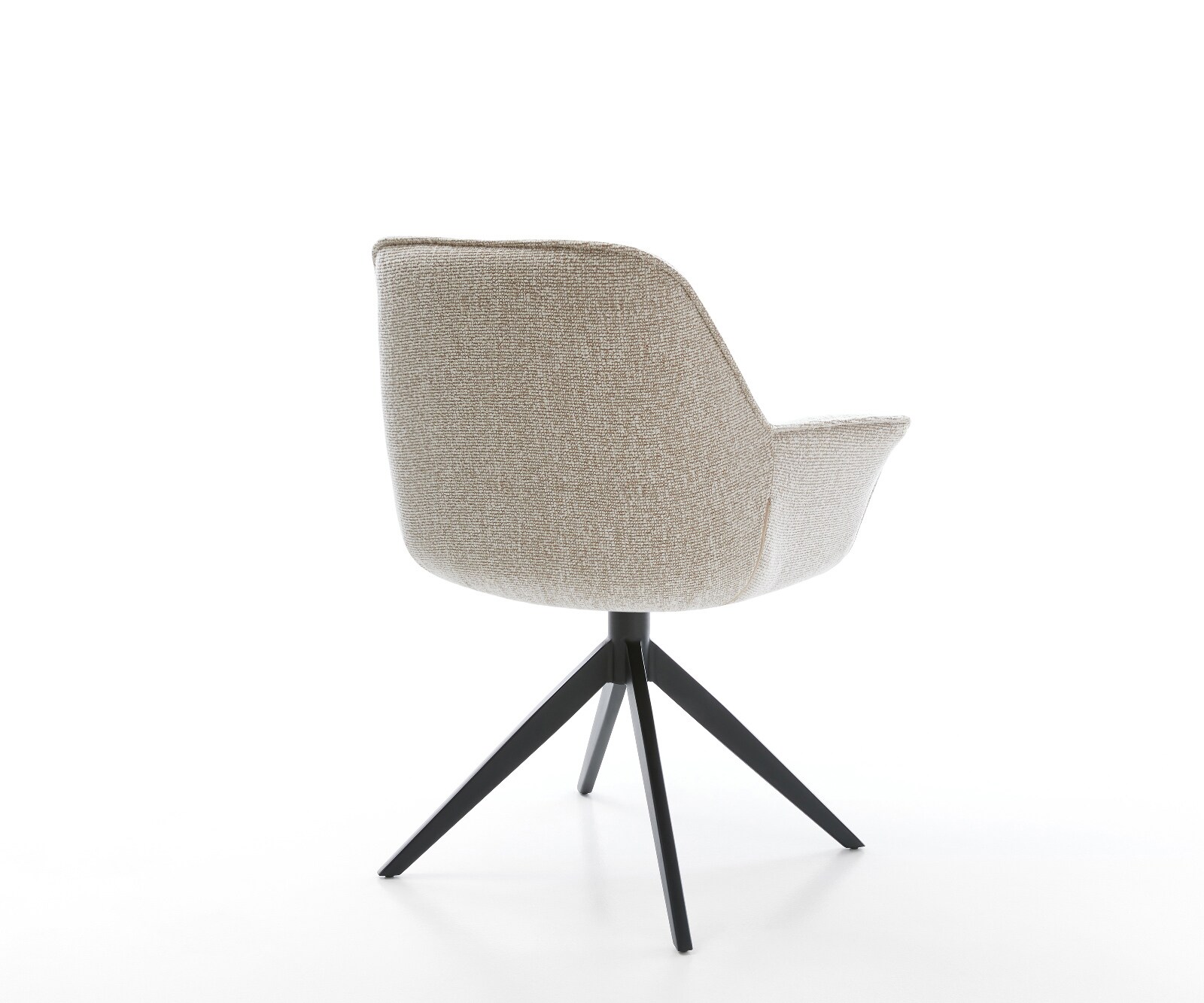 Draaistoel Keila-Flex met armleuning geweven stof beige kruisframe breed zwart 360° draaibaar rocker-functie 5