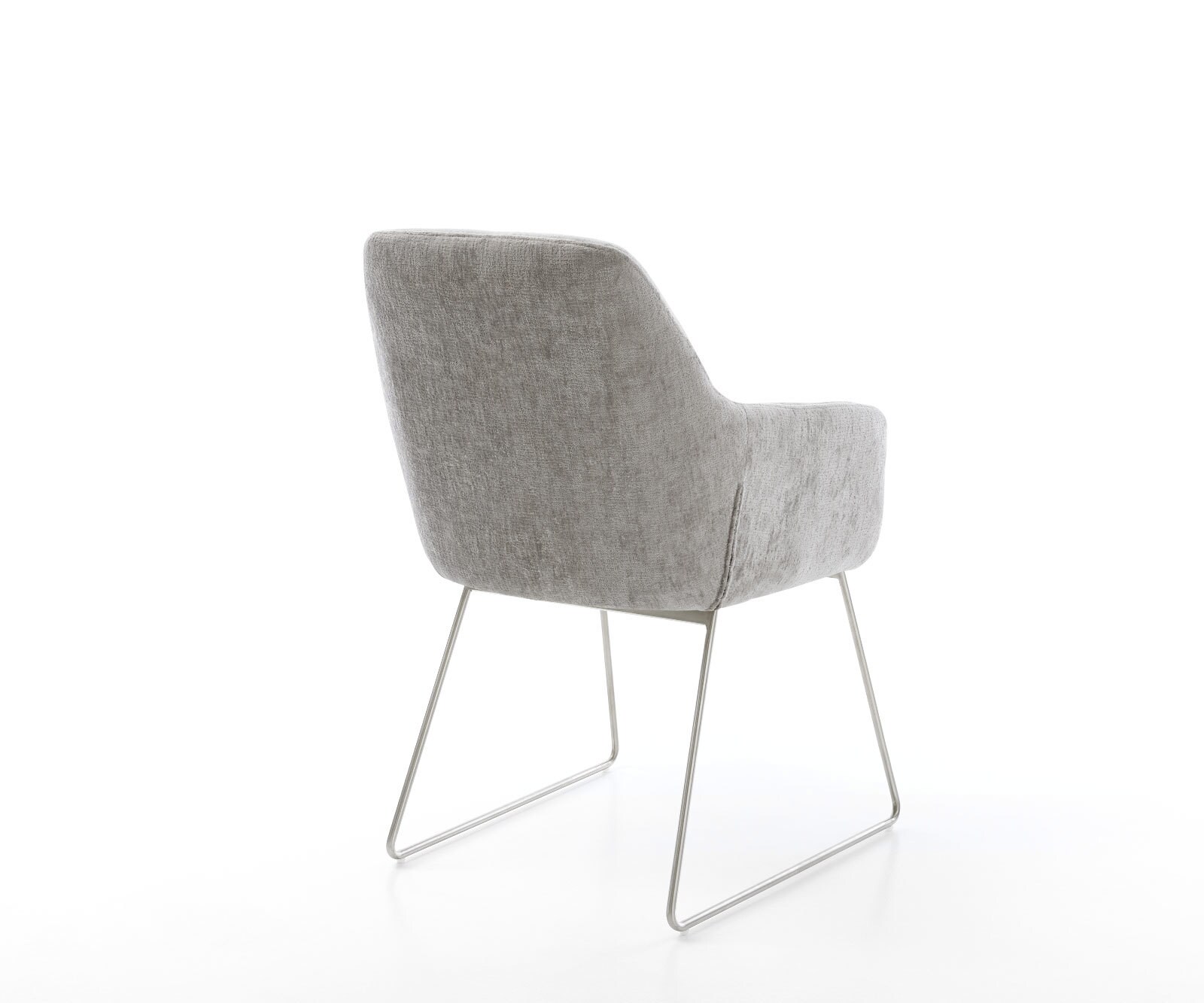 Eetkamerstoel Pejo-Flex chenille zilver grijs slipframe roestvrij staal pocketveer kern 5