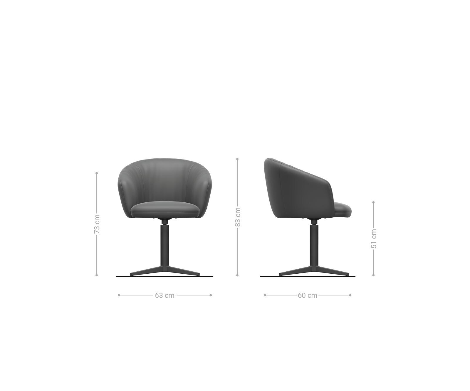 Draaistoel Caja-Flex met armleuning bouclé wit kruispoot roestvrij staal 360° draaibaar pocketveer kern 6