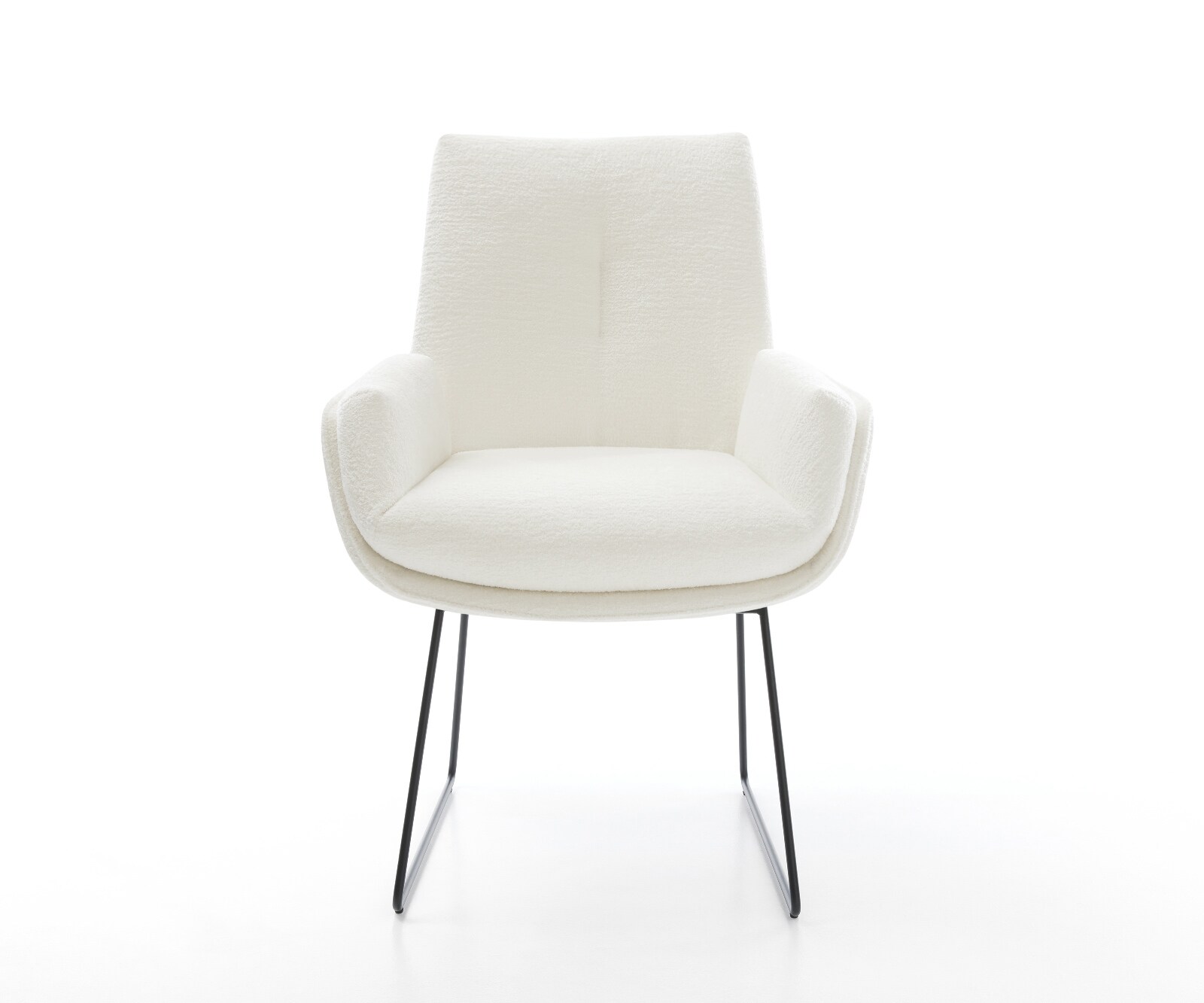 Eetkamerstoel Clea-Flex bouclé zacht beige slipframe zwart pocketveer kern 2