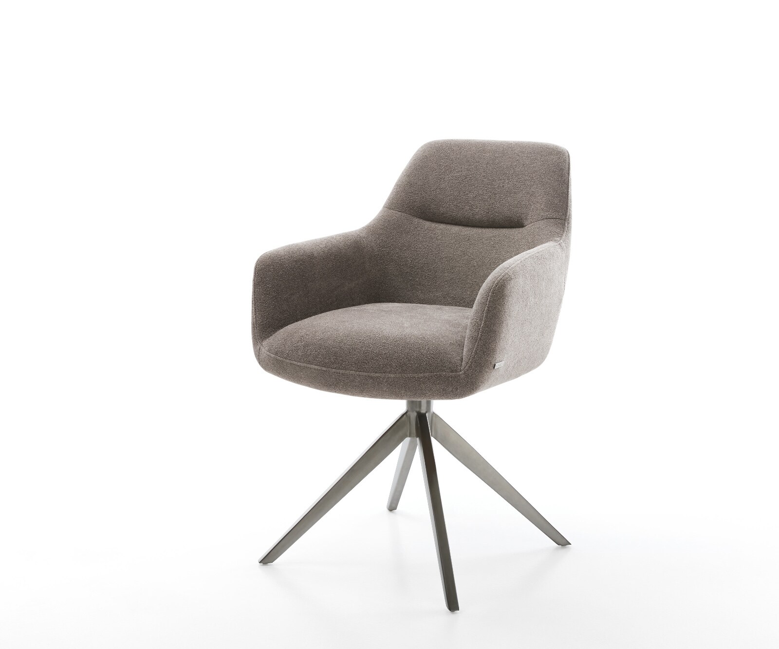 Draaistoel Pejo-Flex zachte stof met structuur taupe kruisframe breed grafiet 360° draaibaar rocker-functie pocketveer kern