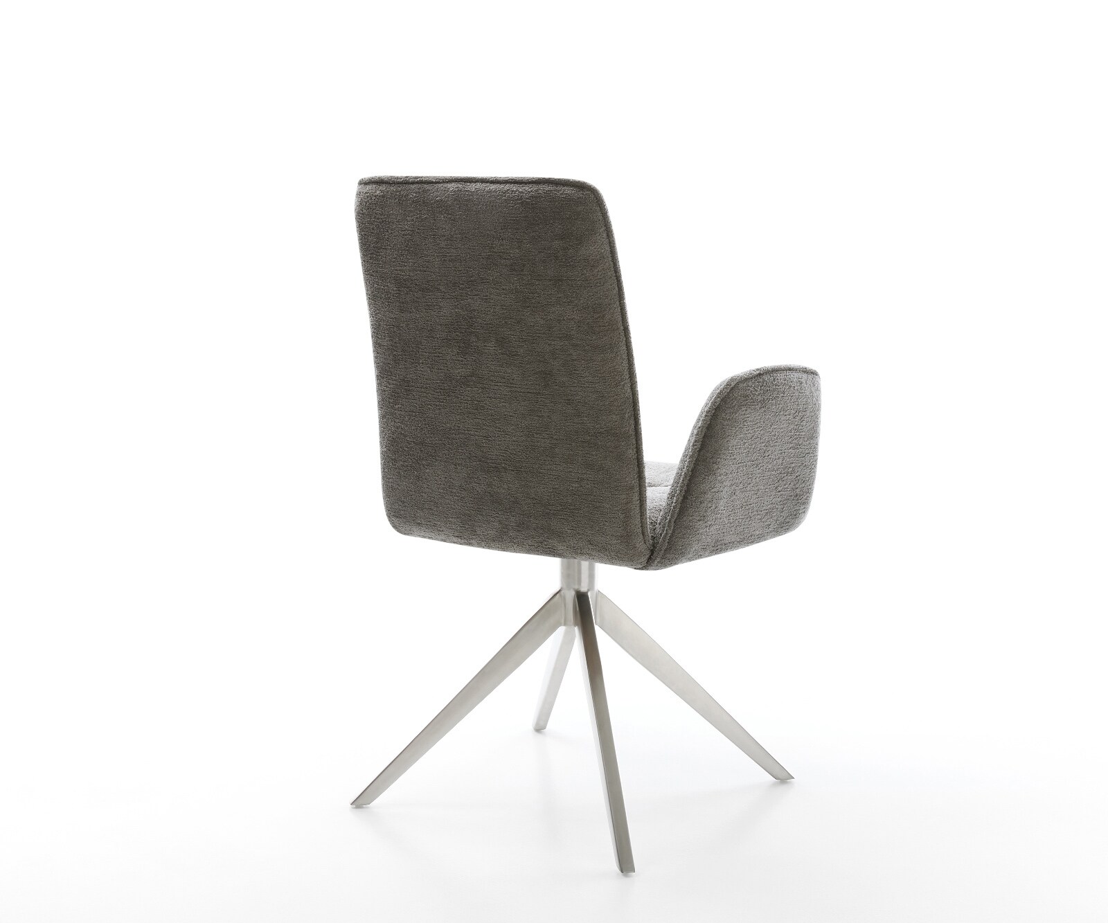 Draaistoel Vinja-Flex bouclé zacht mud kruisframe breed roestvrij staal 360° draaibaar rocker-functie 5