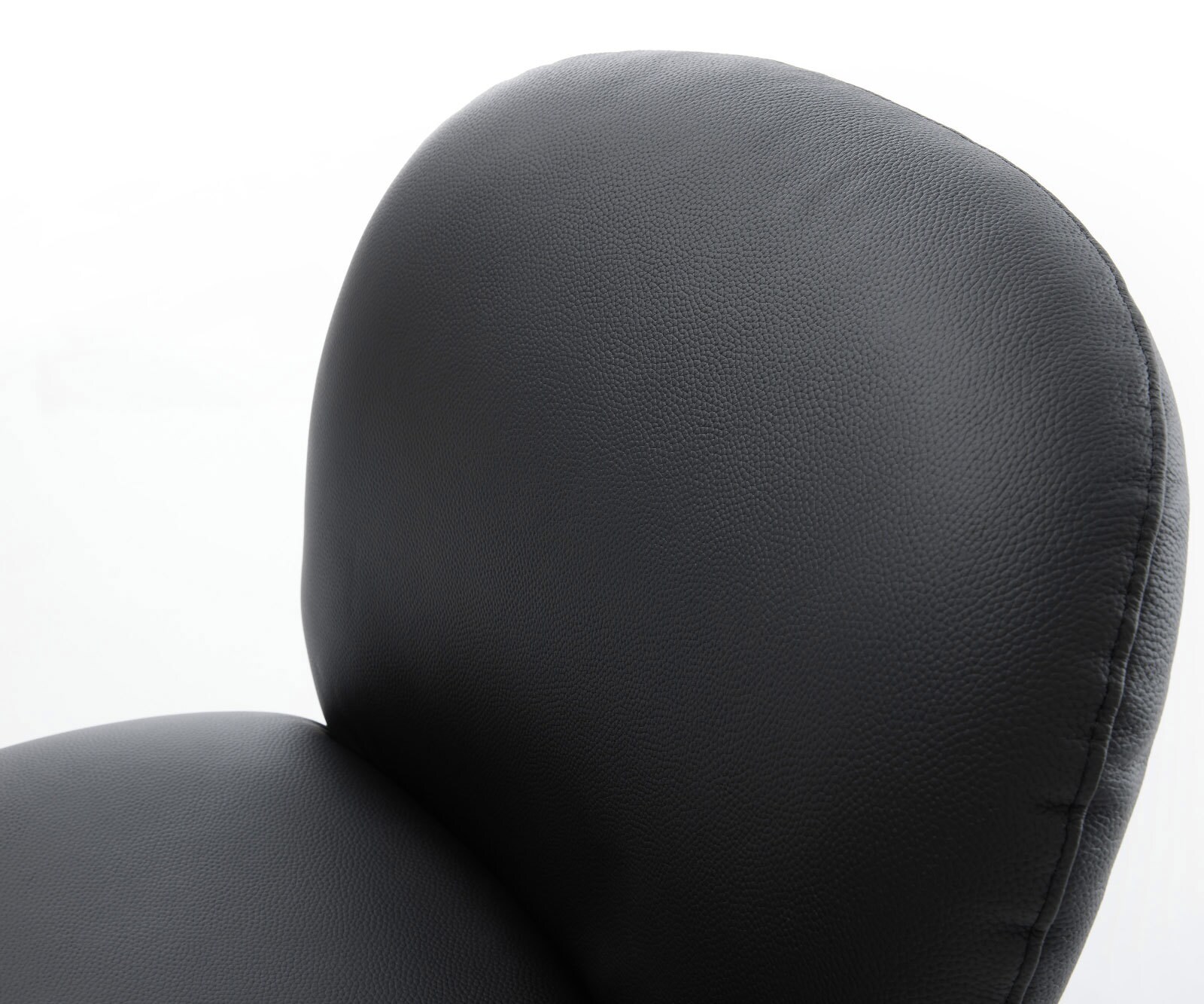 Draaistoel Nube-Flex echt leer zwart kruispoot afwerking met titanium 360° draaibaar pocketveer kern 4