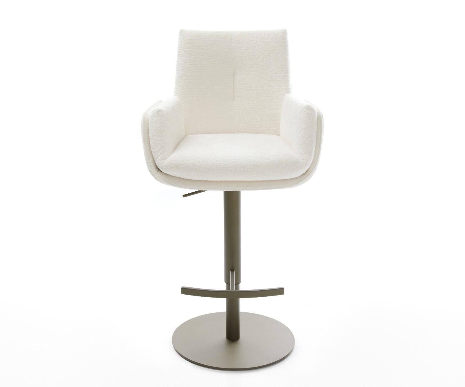 Barstoel Clea-Flex Bouclé zacht Beige Draaivoet in hoogte verstelbaar Titaankleurig Titaankleurig 2