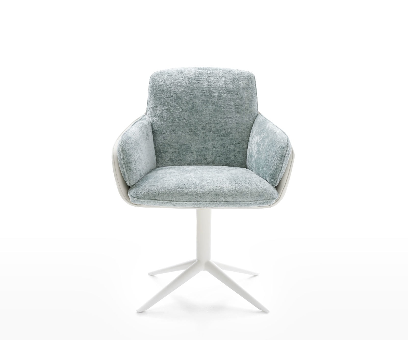 Draaistoel Luan-Flex met armleuning materiaalmix echt leer wit-pastelblauw kruispoot wit 360° draaibaar rocker-functie 1 Draaistoel Luan-Flex met armleuning materiaalmix echt leer wit-pastelblauw kruispoot wit 360° draaibaar rocker-functie 1