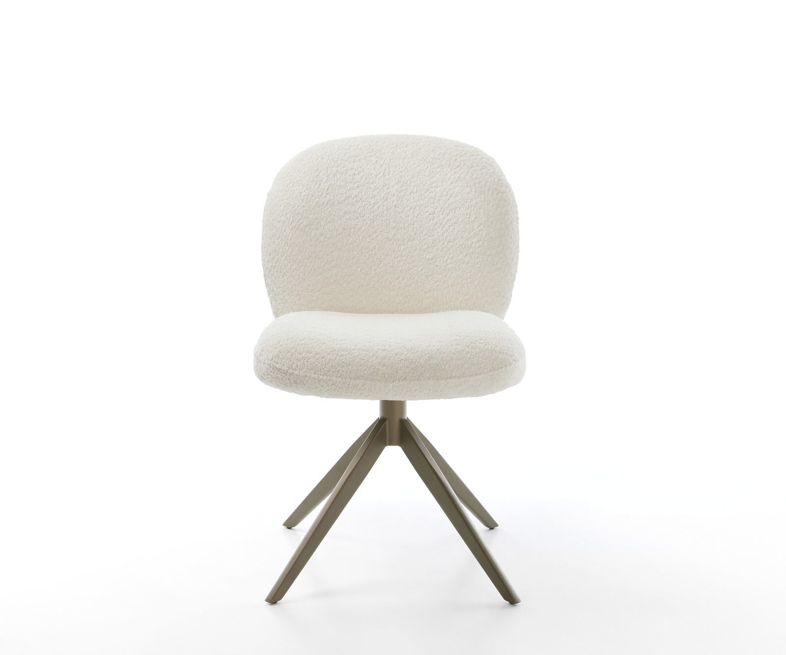 Draaistoel Nube-Flex bouclé wit kruisframe breed afwerking met titanium 360° draaibaar rocker-functie pocketveer kern 1