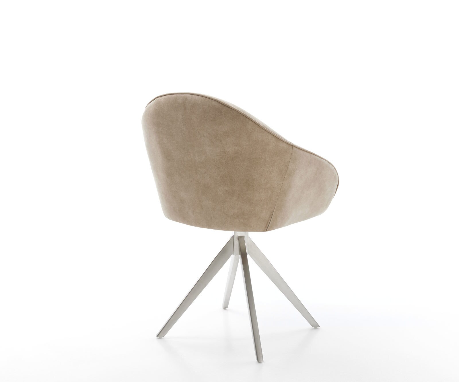 Eetkamerstoel Gaio-Flex microvelours beige vintage kruisframe hoekig roestvrij staal 4