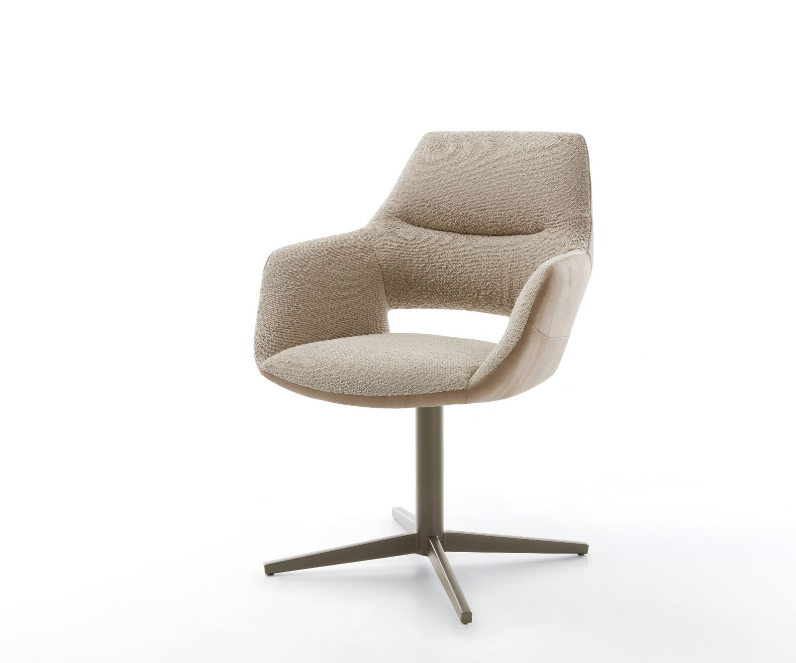 Draaistoel Yago-Flex met armleuning materiaalmix mud kruispoot afwerking met titanium 360° draaibaar pocketveer kern Draaistoel Yago-Flex met armleuning materiaalmix mud kruispoot afwerking met titanium 360° draaibaar pocketveer kern