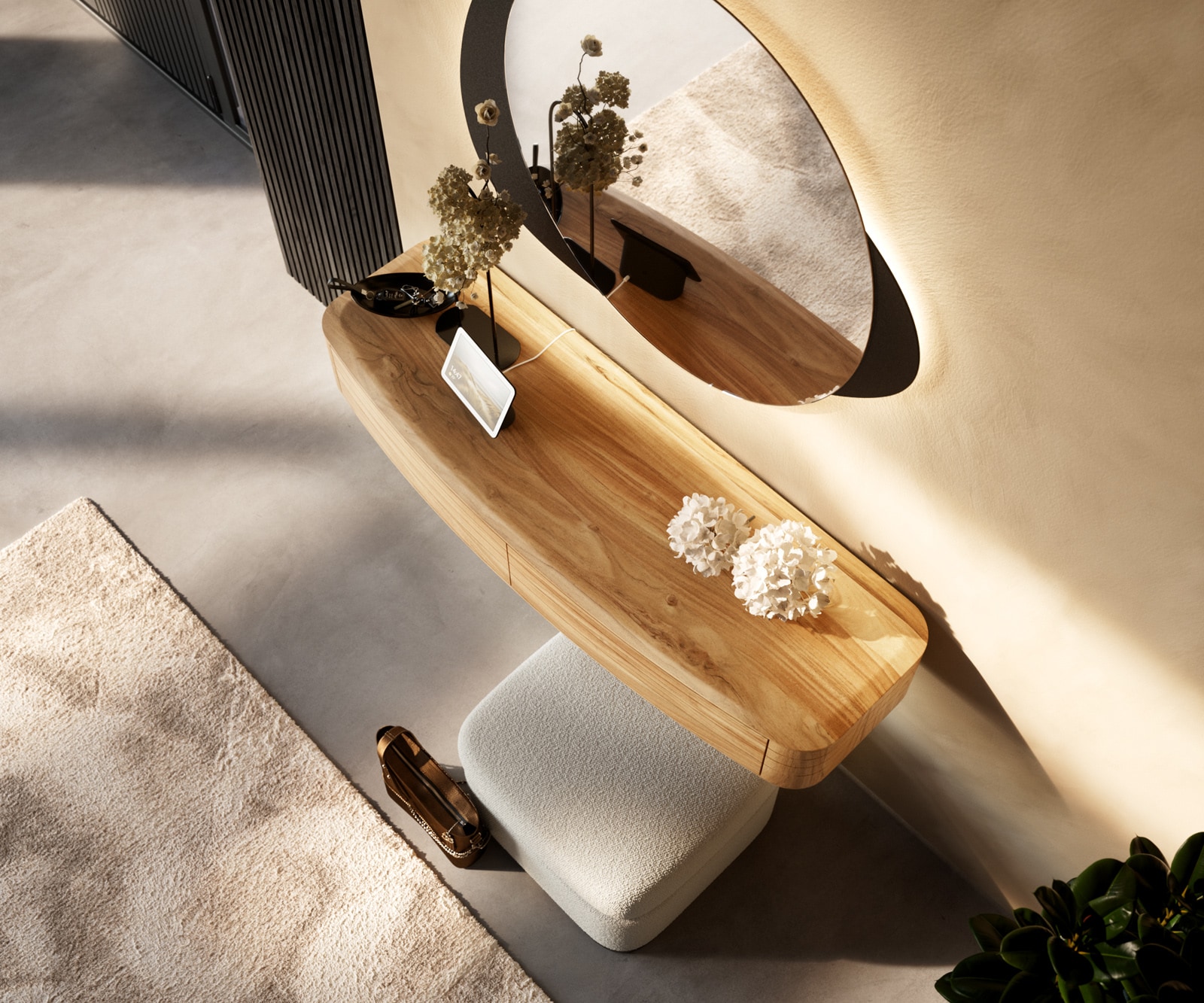 Nachtkastje Nagaru 125x40 cm acacia aura 2 laden zwevend 3 Nachtkastje Nagaru 125x40 cm acacia aura 2 laden zwevend 3