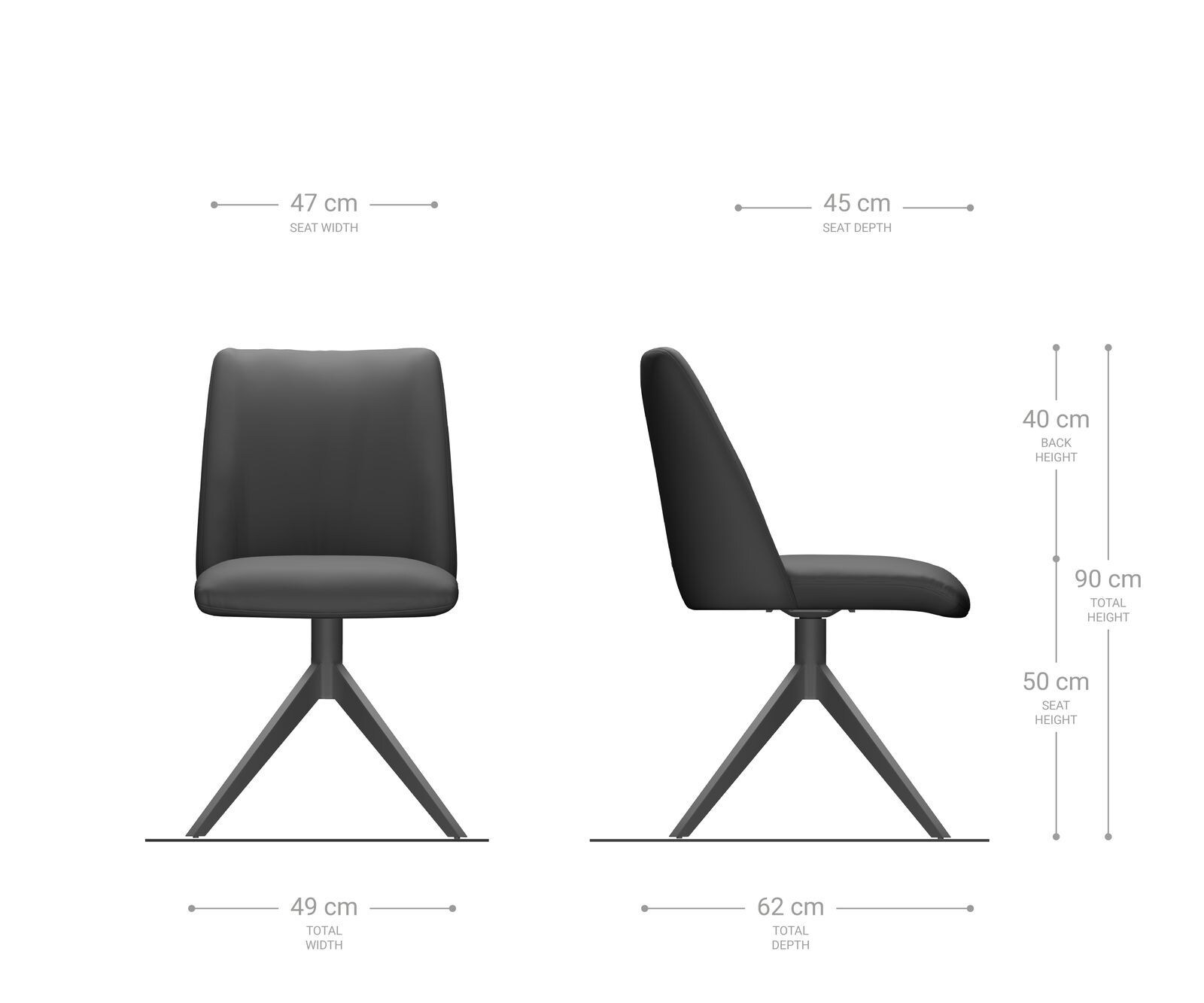 Draaistoel Elso-Flex echt leer zwart kruisframe breed roestvrij staal 360° draaibaar pocketveer kern 5 Draaistoel Elso-Flex echt leer zwart kruisframe breed roestvrij staal 360° draaibaar pocketveer kern 5