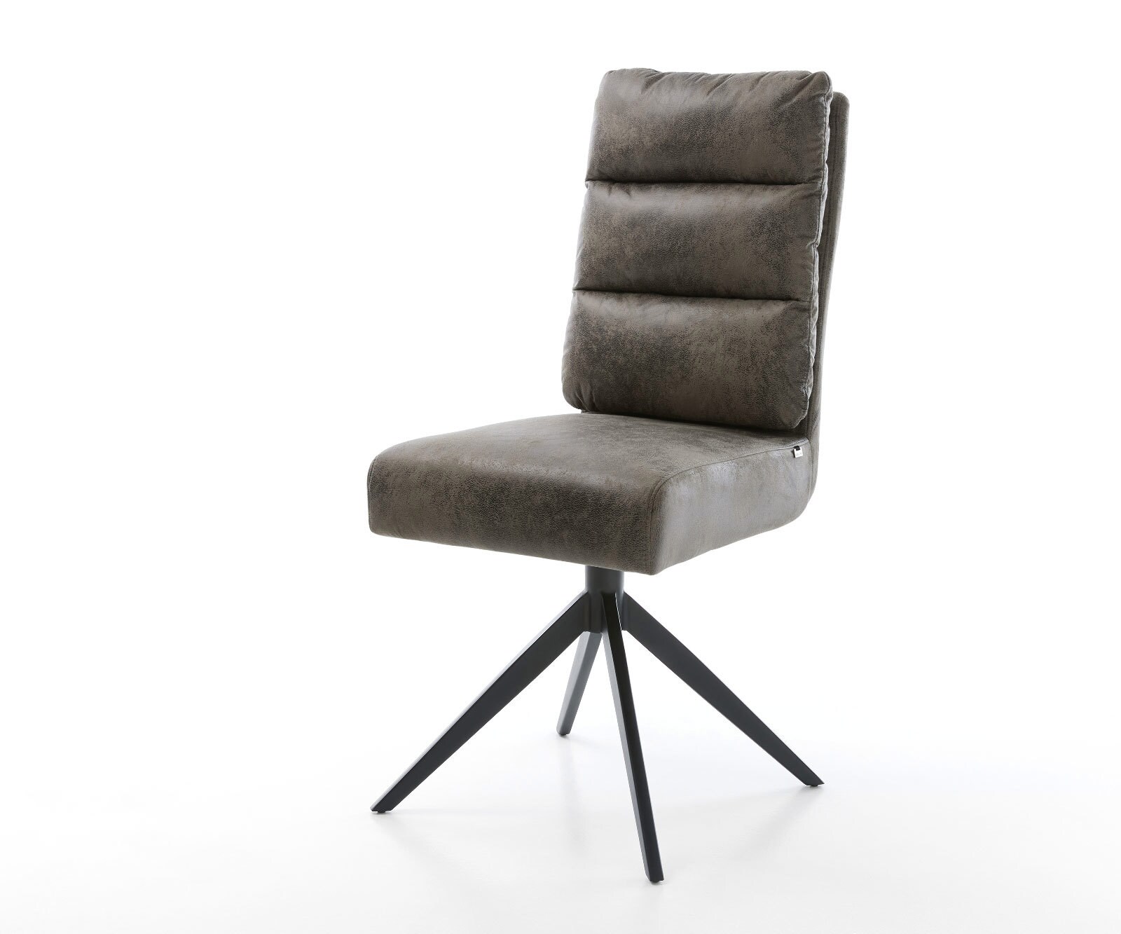 Draaistoel Pela-Flex microvelours grijs antiek kruisframe breed zwart 360° draaibaar rocker-functie pocketveer kern