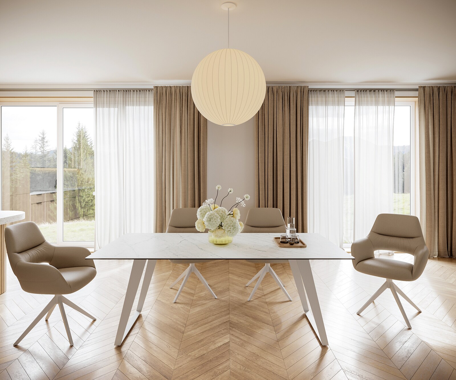 Eetkamertafel Edge 200x100 cm Keramiek Laminam®Statuarietto Wit Metaal Schuin Wit 1
