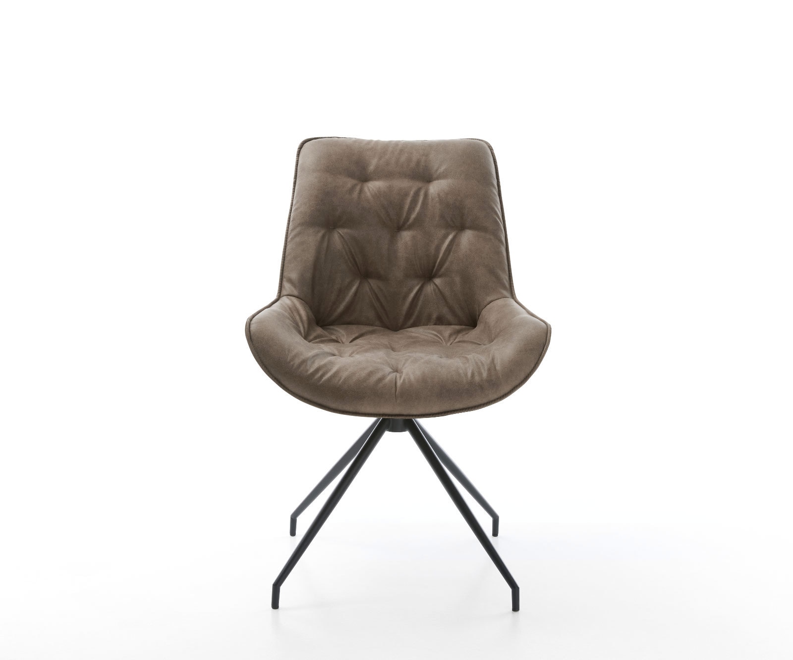 Eetkamerstoel Taimi-Flex microvelours taupe vintage kruisframe conisch zwart 2 Eetkamerstoel Taimi-Flex microvelours taupe vintage kruisframe conisch zwart 2