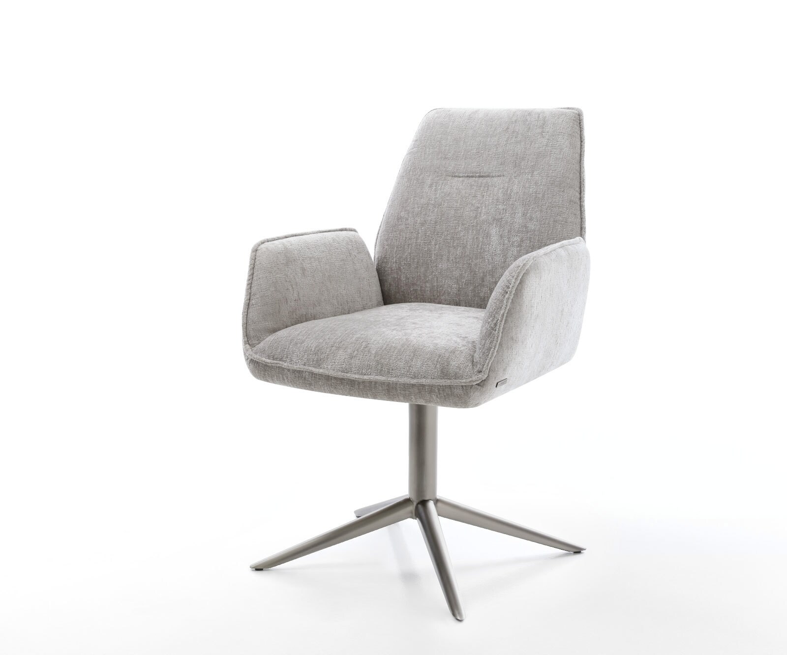Draaistoel Zoa-Flex chenille zilver grijs kruispoot grafiet 360° draaibaar rocker-functie pocketveer kern 1