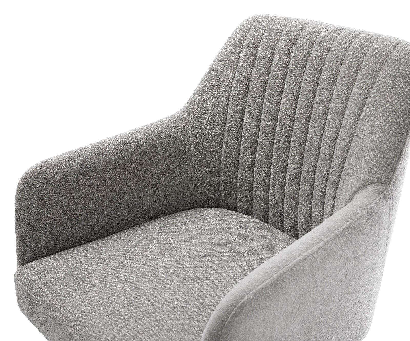 Draaistoel Greg-Flex zachte stof met structuur grijs kruisframe breed wit 360° draaibaar rocker-functie pocketveer kern 4