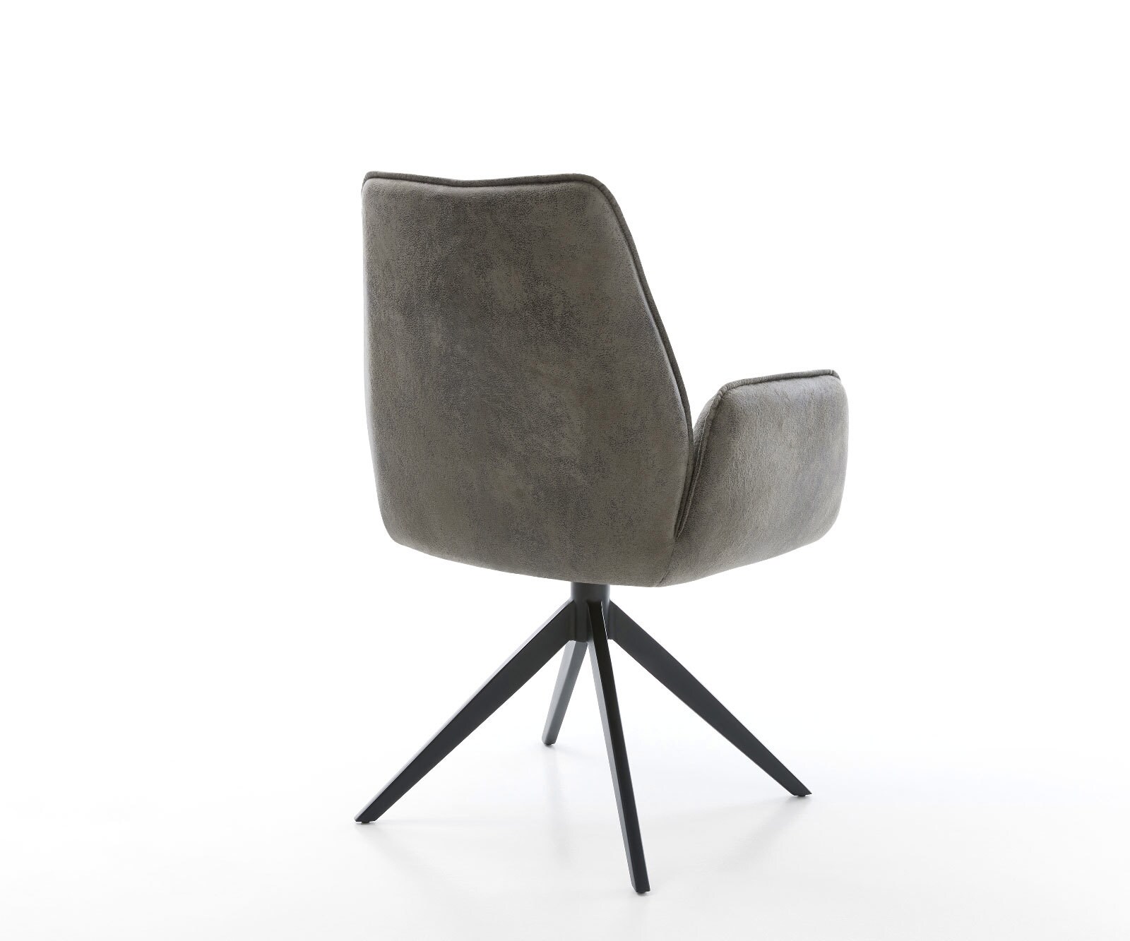 Draaistoel Zoa-Flex microvelours grijs antiek kruisframe breed zwart 360° draaibaar rocker-functie pocketveer kern 5