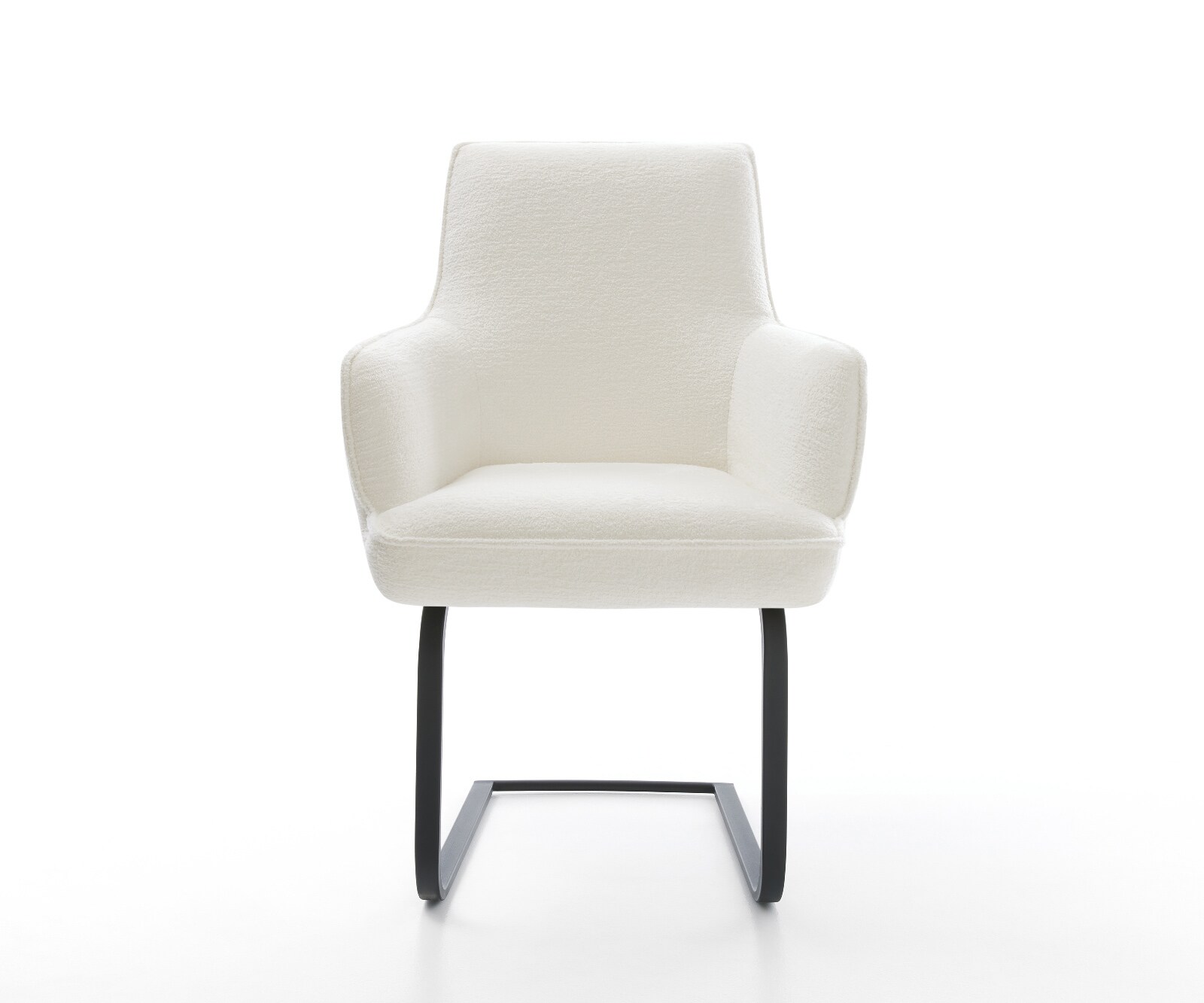 Sledemodel Heira-Flex met armleuning bouclé zacht beige sledemodel vlak zwart pocketveer kern 2