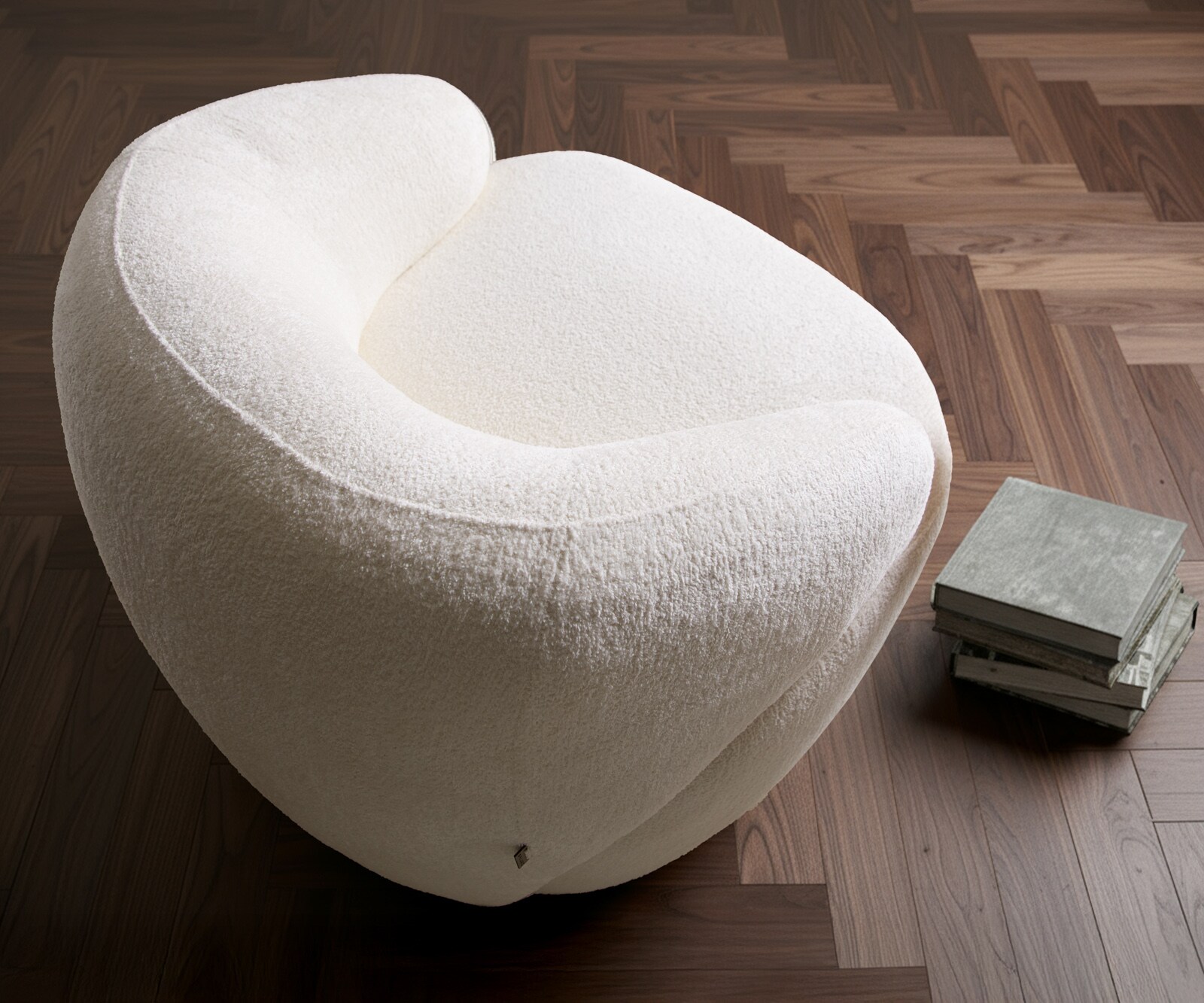 Fauteuil Nova 88x88 cm bouclé Soft Beige 3