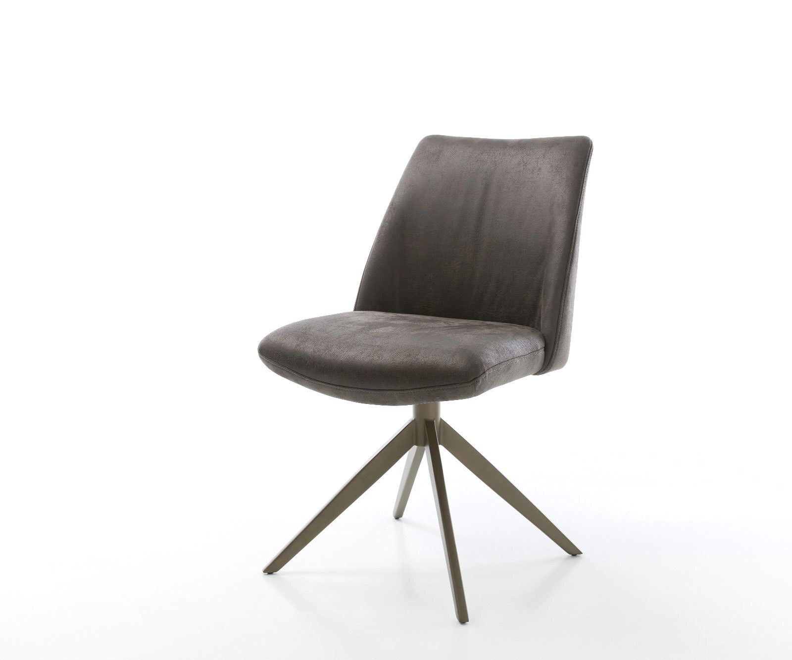 Draaistoel Elso-Flex microvelours antraciet vintage kruisframe breed afwerking met titanium 360° draaibaar rocker-functie pocketveer kern