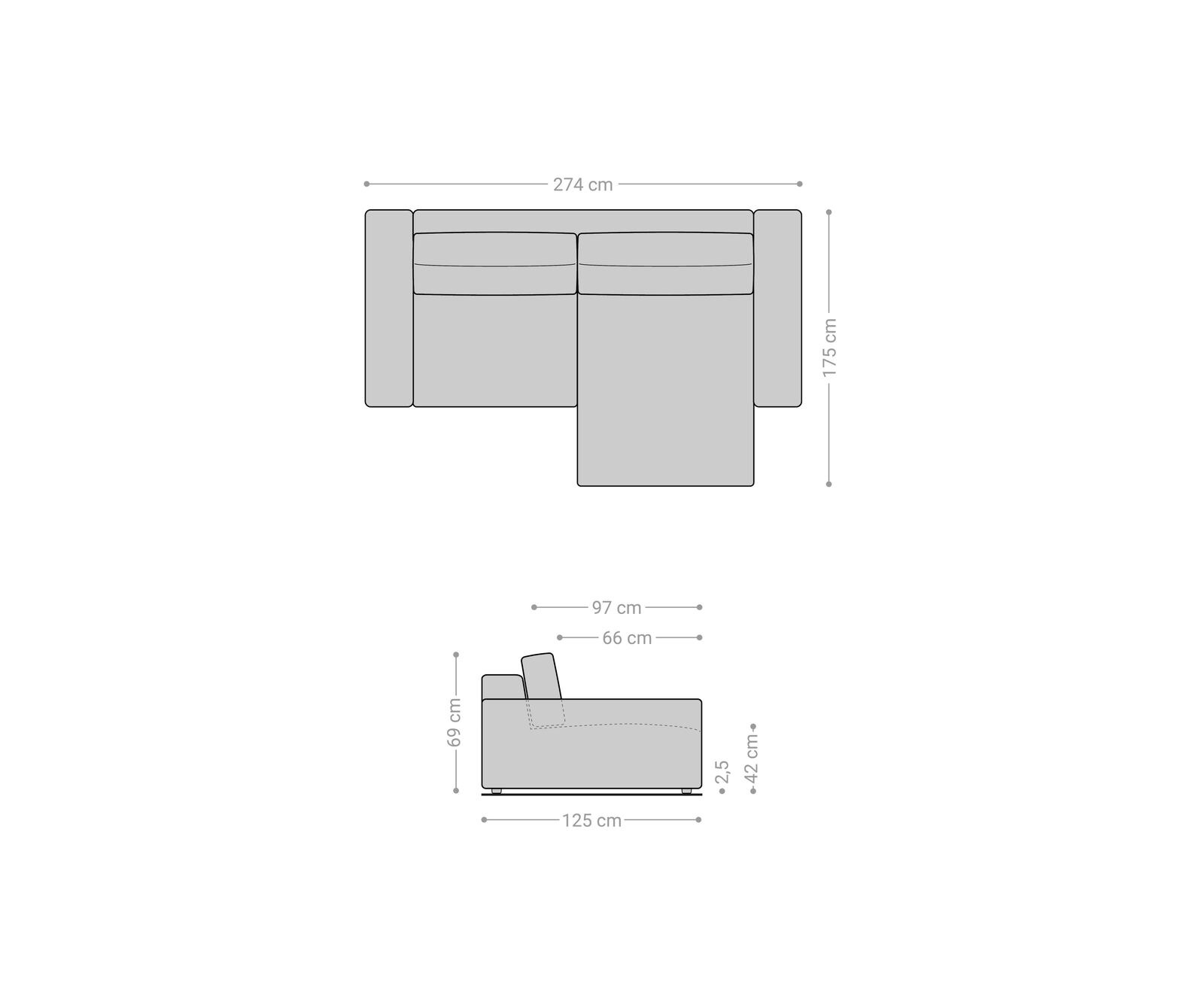 Hoekbank Lanzo XL 270x180 cm Snoer Beige Recamiere variabel 6