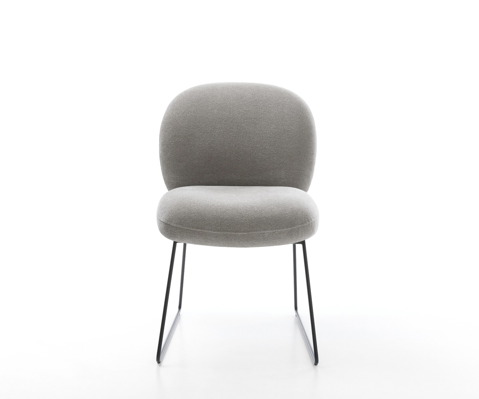 Eetkamerstoel Nube-Flex zachte stof met structuur grijs slipframe zwart pocketveer kern 1