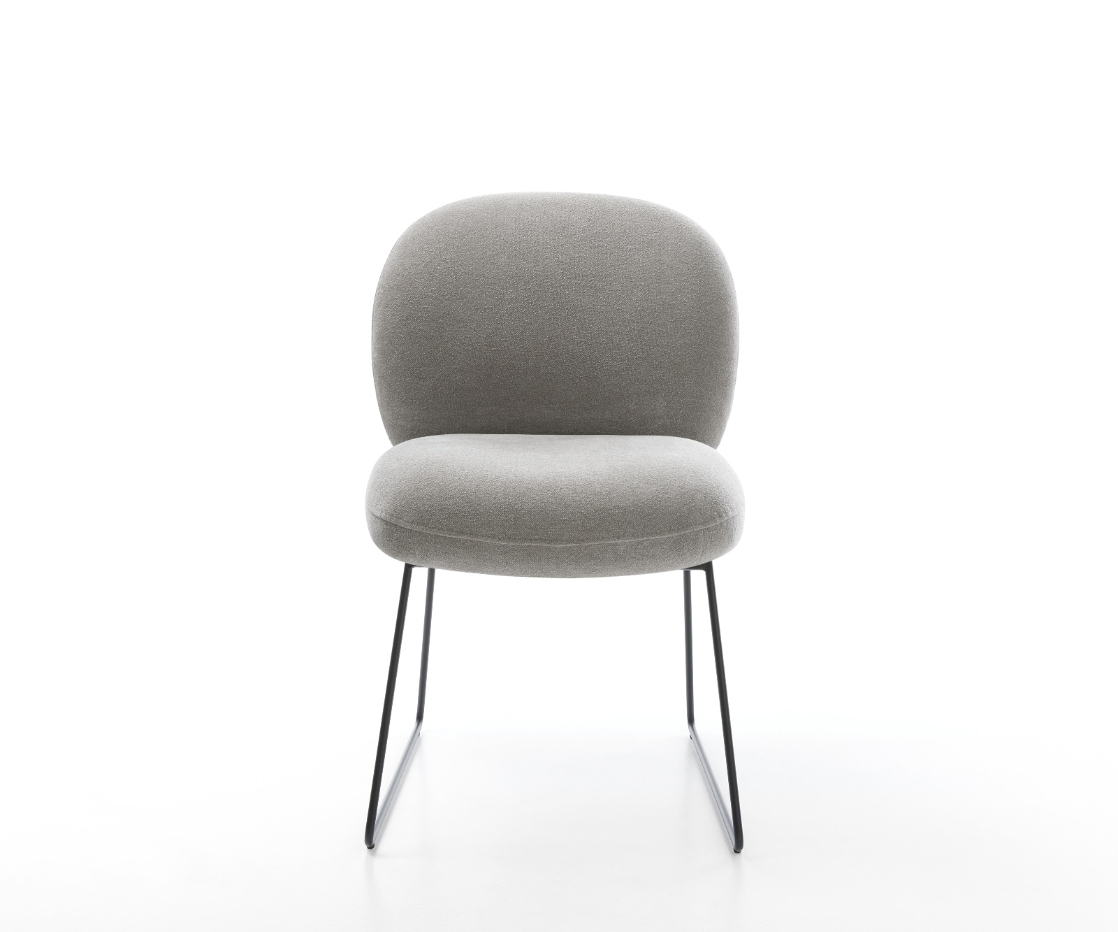 Eetkamerstoel Nube-Flex zachte stof met structuur grijs slipframe zwart pocketveer kern 2