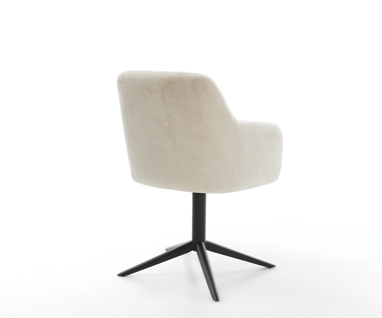 Draaistoel Greg-Flex pluchen crème-wit kruispoot zwart 360° draaibaar rocker-functie pocketveer kern 5