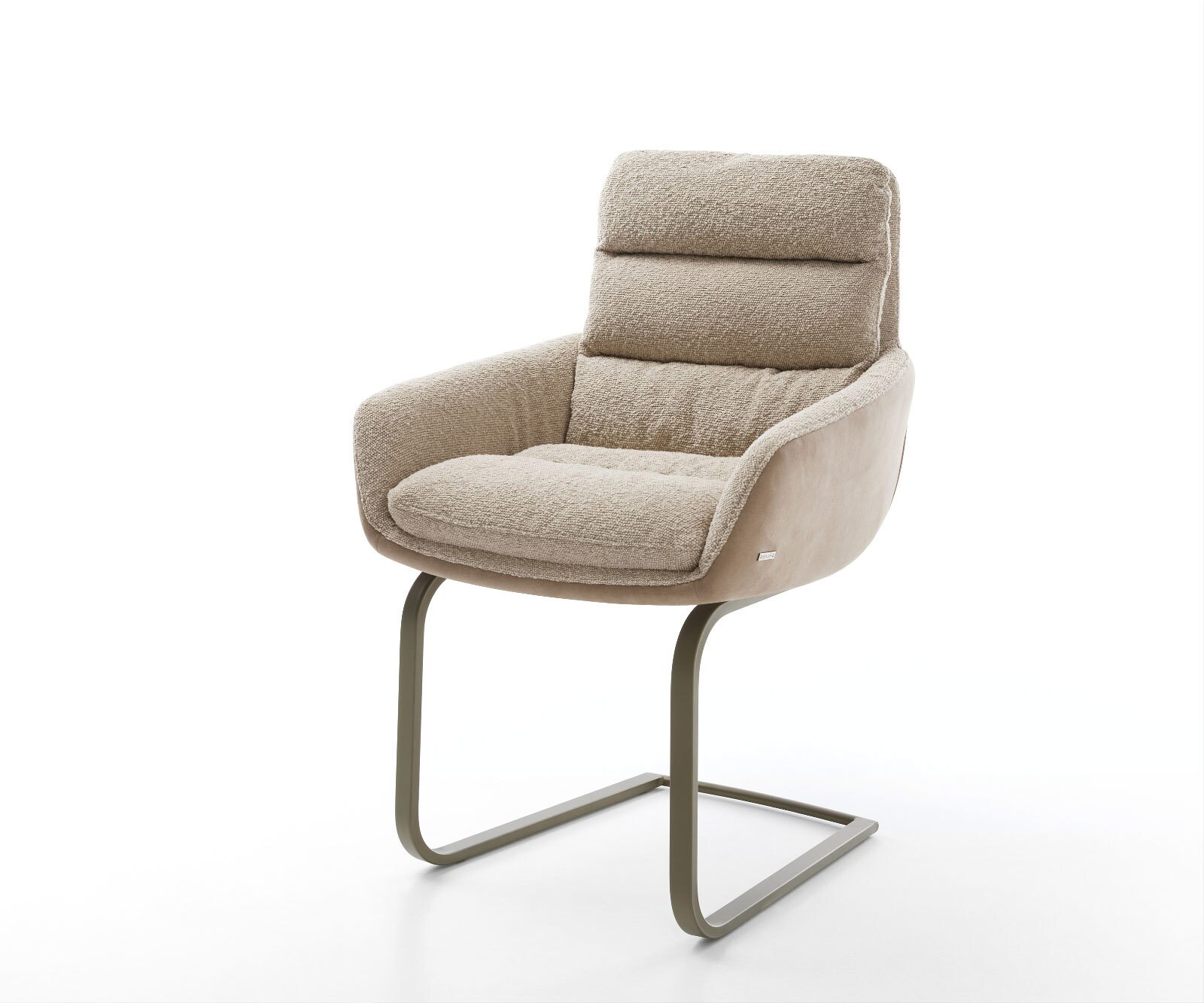 Sledemodel Abelia-Flex met armleuning materiaalmix mud sledemodel vlak afwerking met titanium