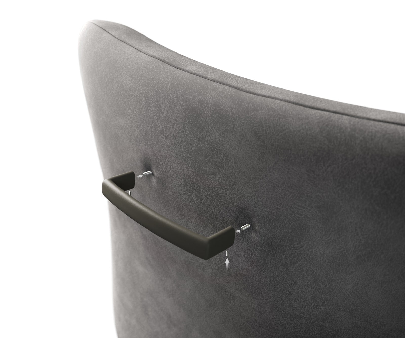 Stoelgreep Flex-Flach metaal effectlak titanium 2 Stoelgreep Flex-Flach metaal effectlak titanium 2