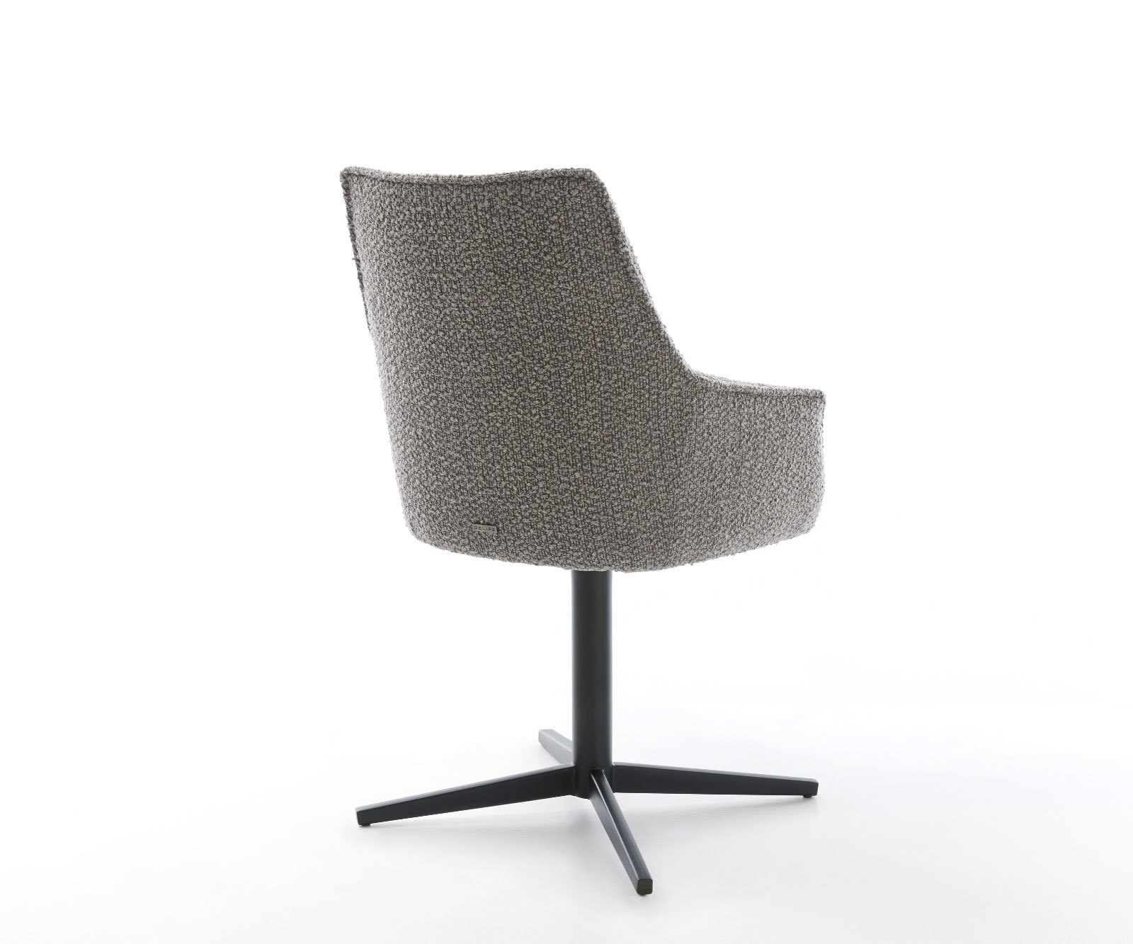 Draaistoel Alja-Flex met armleuning bouclé zilver grijs kruispoot zwart 360° draaibaar pocketveer kern 4 Draaistoel Alja-Flex met armleuning bouclé zilver grijs kruispoot zwart 360° draaibaar pocketveer kern 4