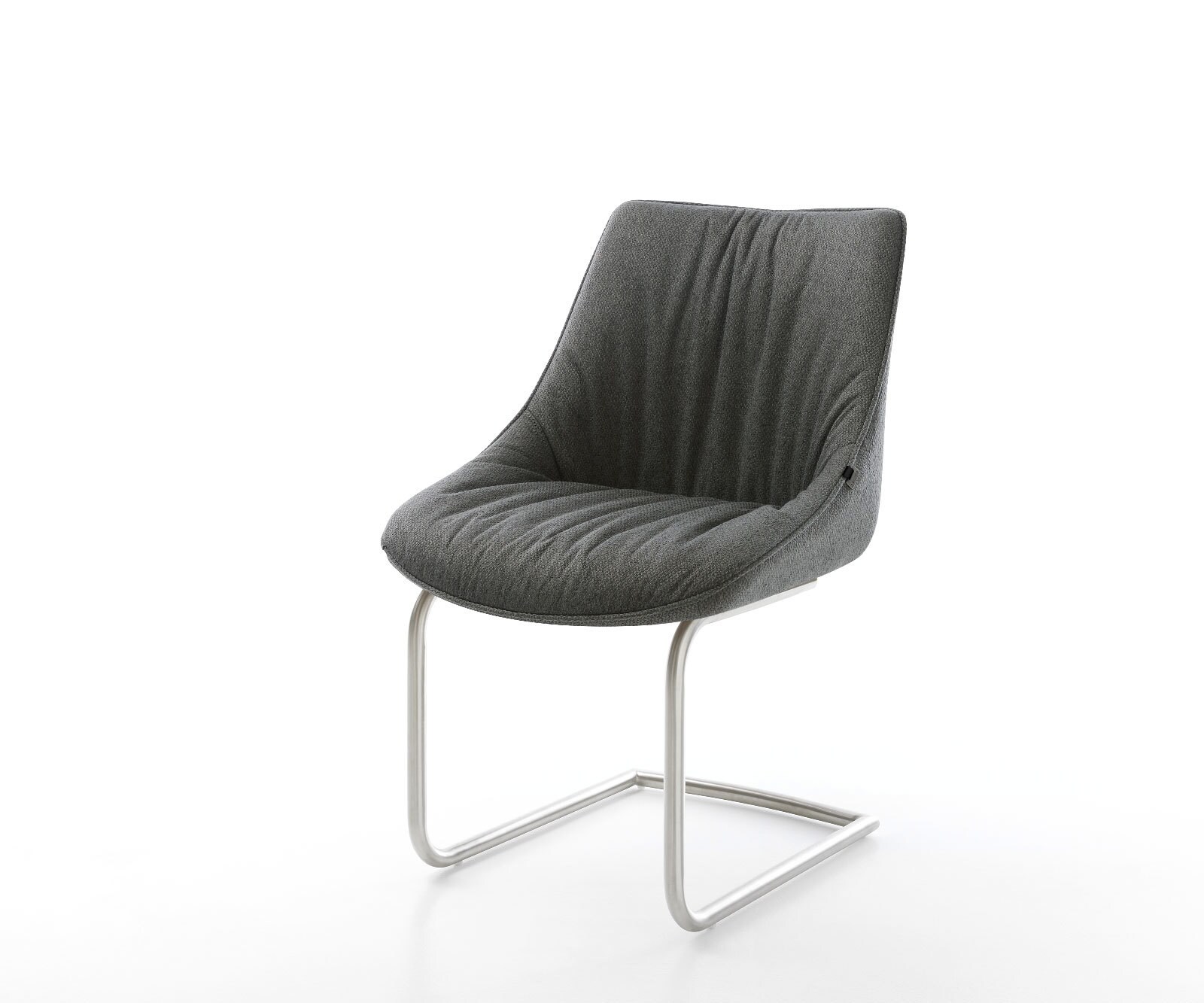 Sledemodel Elda-Flex microvelours antraciet vintage sledemodel rond roestvrij staal