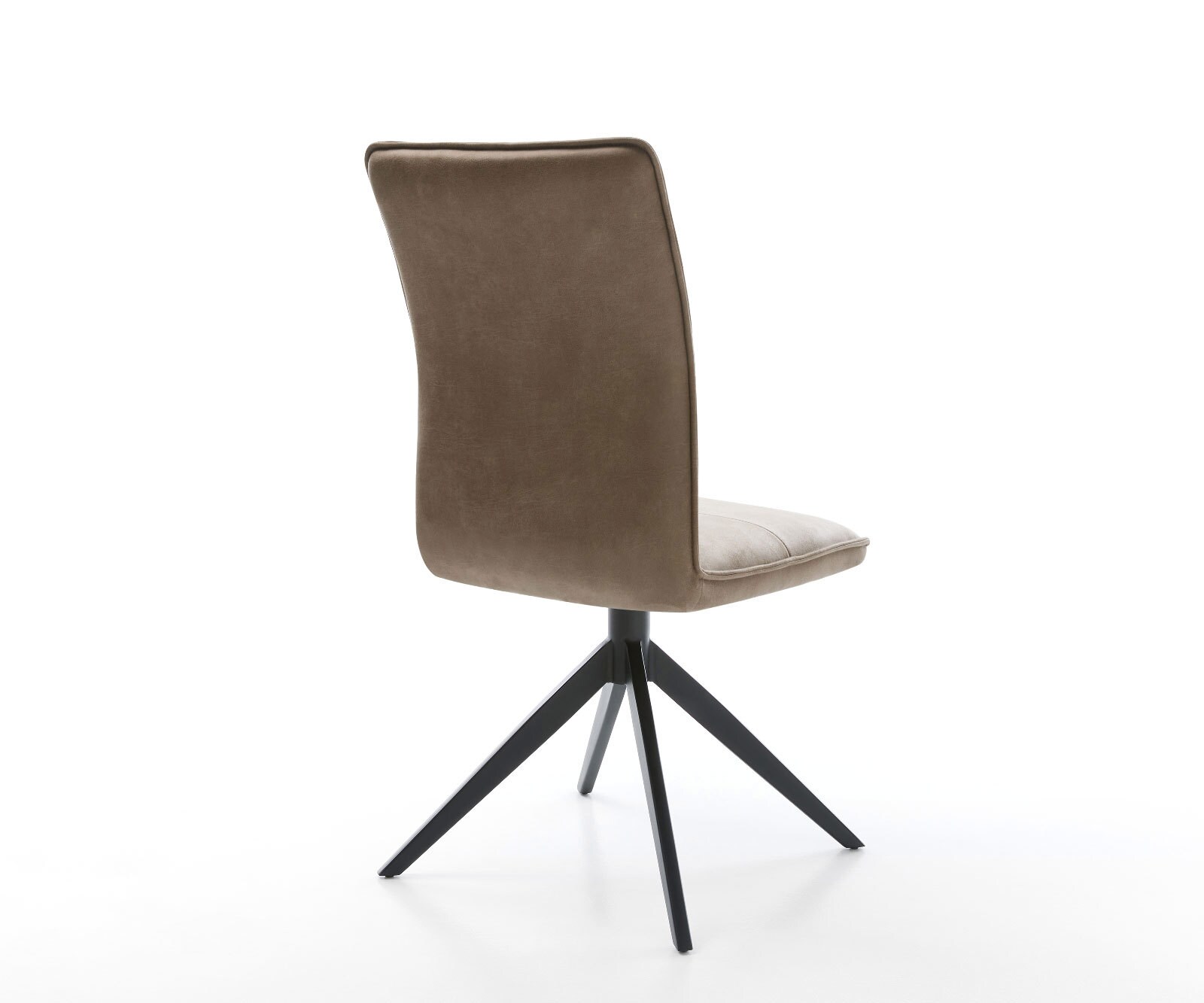 Draaistoel Maddy-Flex microvelours taupe vintage kruisframe breed zwart 360° draaibaar rocker-functie 4