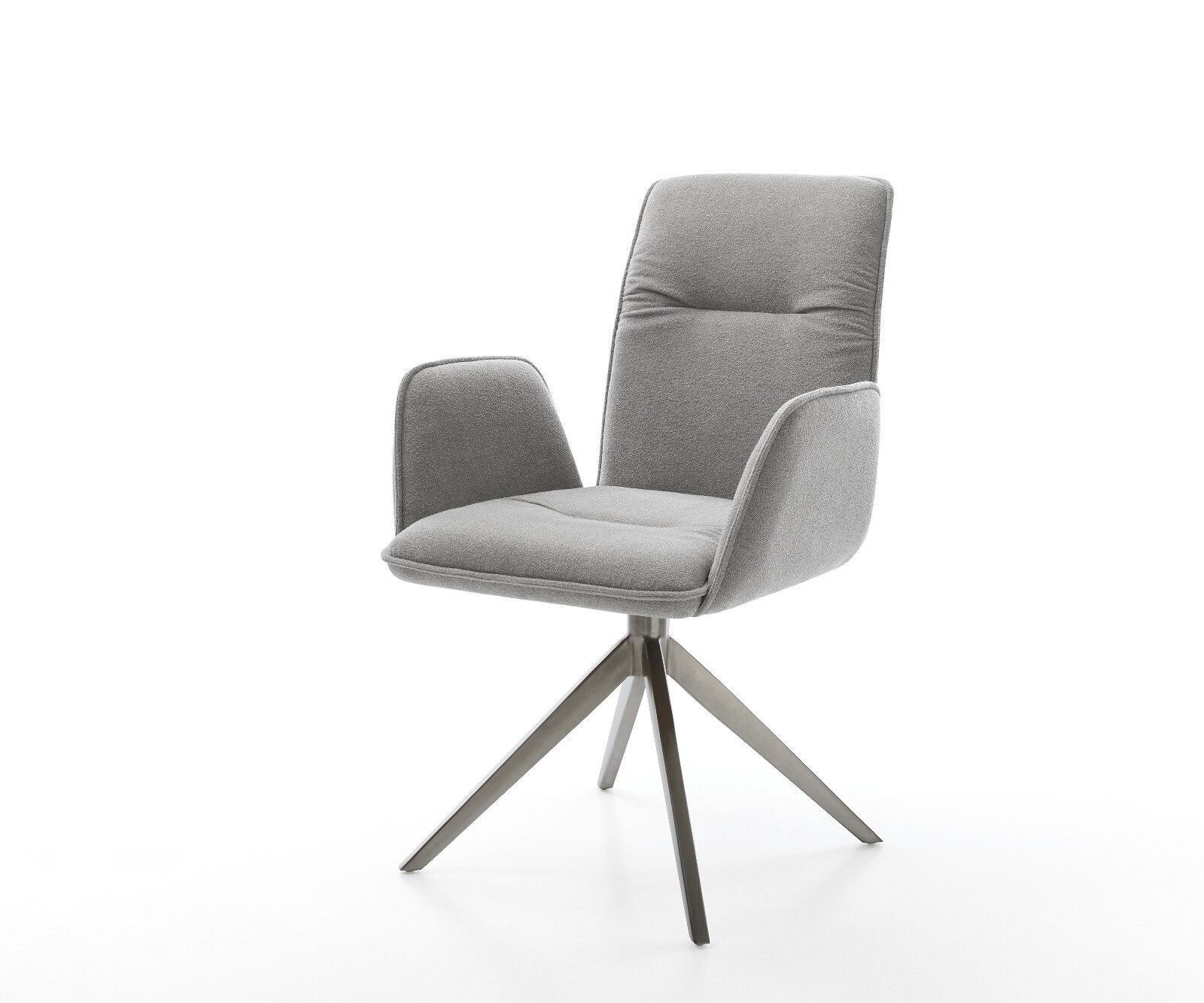 Draaistoel Vinja-Flex zachte stof met structuur grijs kruisframe breed grafiet 360° draaibaar rocker-functie