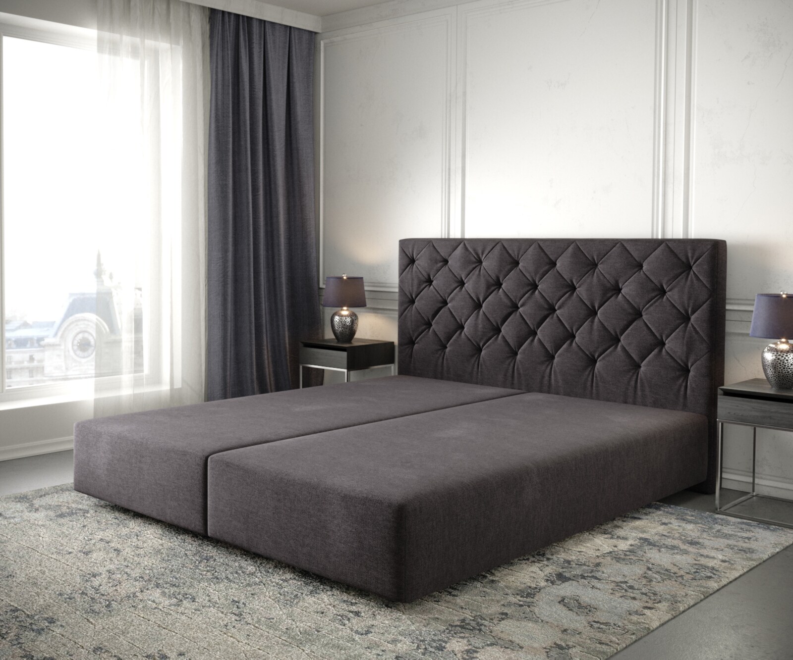 Boxspring-frame Dream-Great 180x200 microvezel zwart